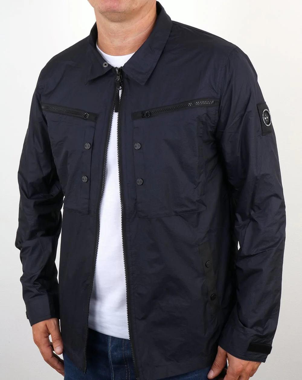 Marshall Artist Micro Ripstop Overshirt Navy - Image 4