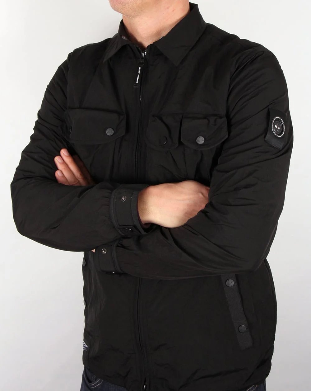 Marshall Artist Multi Pocket Overshirt Jacket Black - Image 3