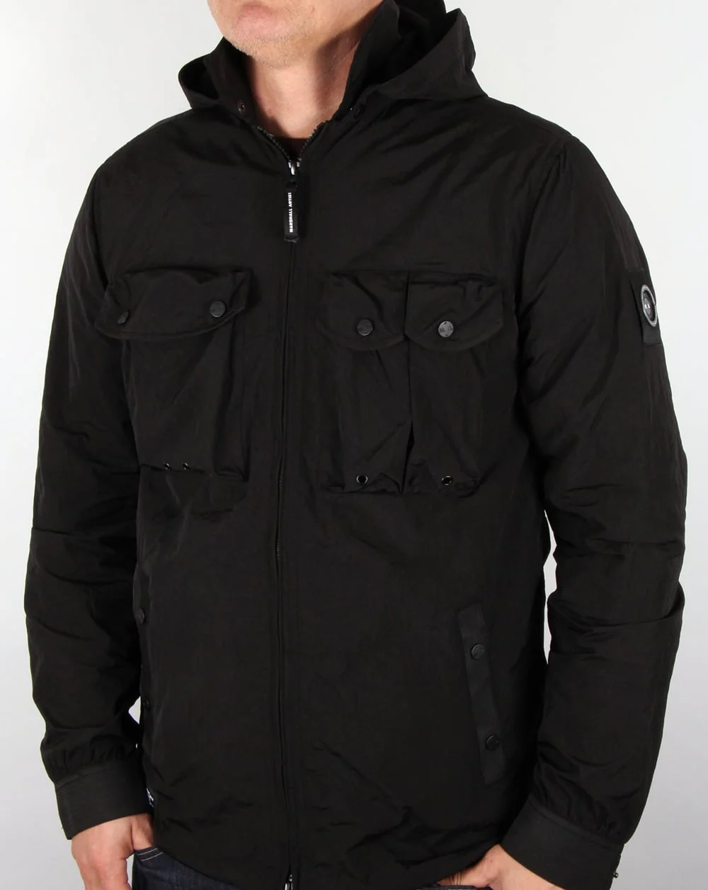 Marshall Artist Multi Pocket Overshirt Jacket Black - Image 4
