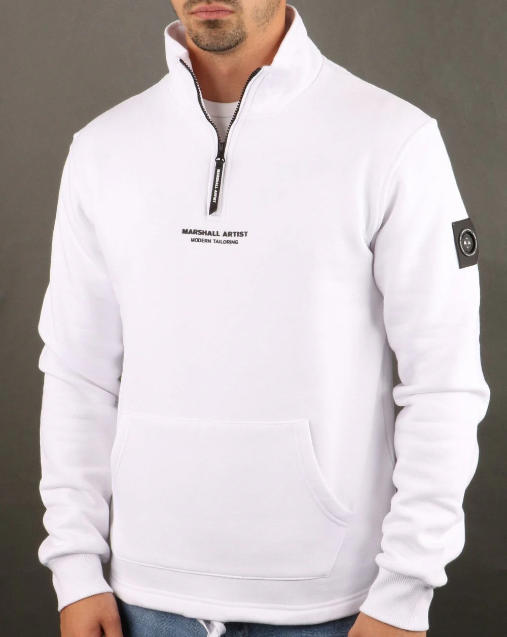 Marshall Artist Siren Half Zip Sweatshirt White - Image 2