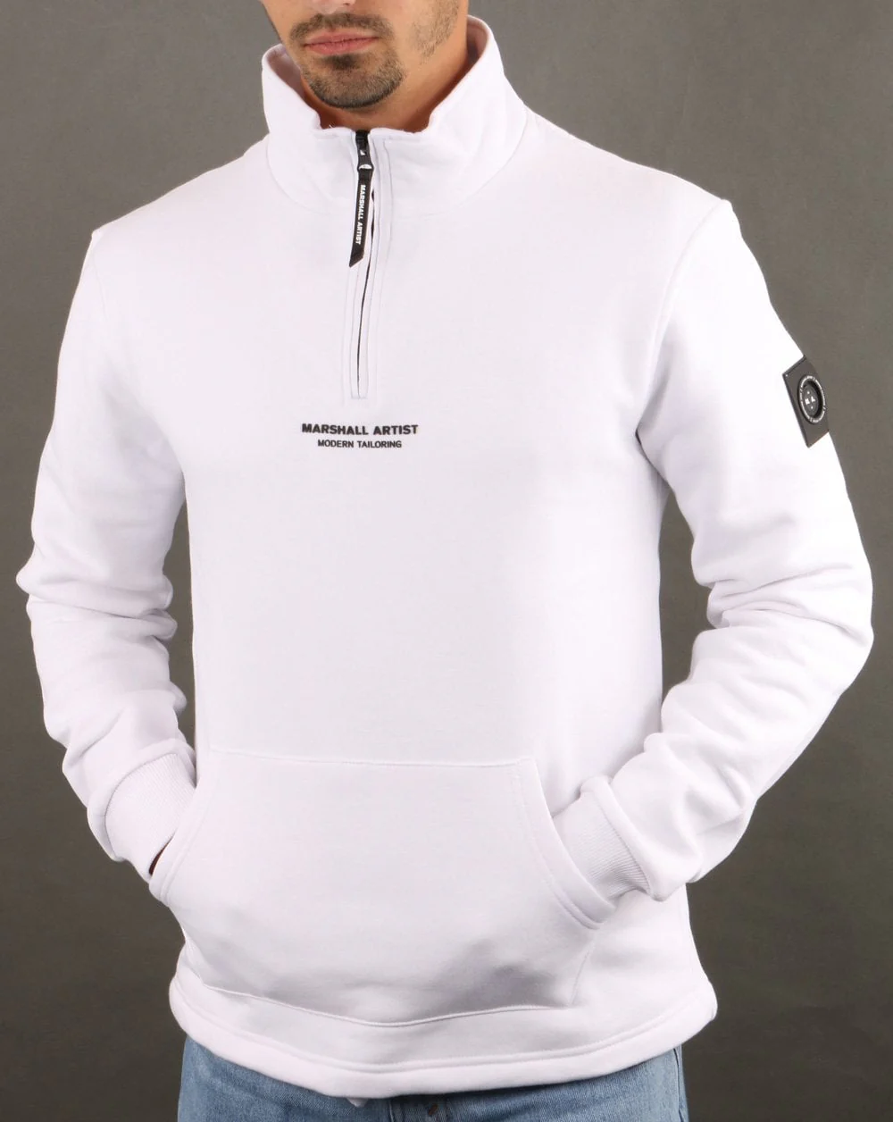 Marshall Artist Siren Half Zip Sweatshirt White - Image 4