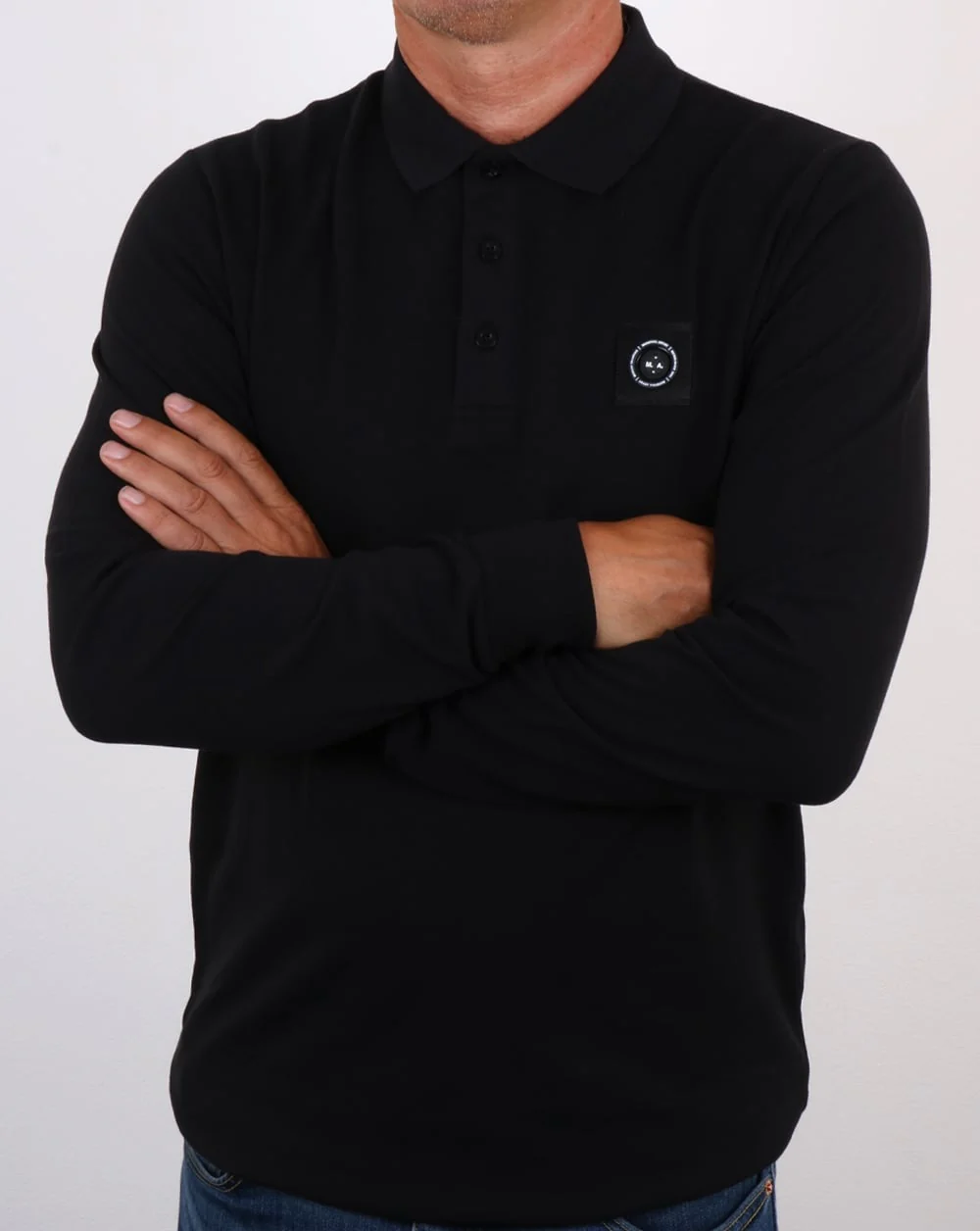 Marshall Artist Siren Ls Polo Shirt Black - Image 3