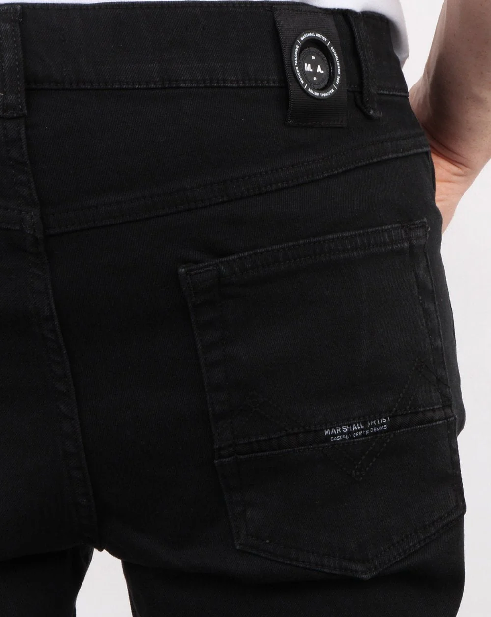 Marshall Artist Slim Tapered Jeans Black Garment Dye - Image 4