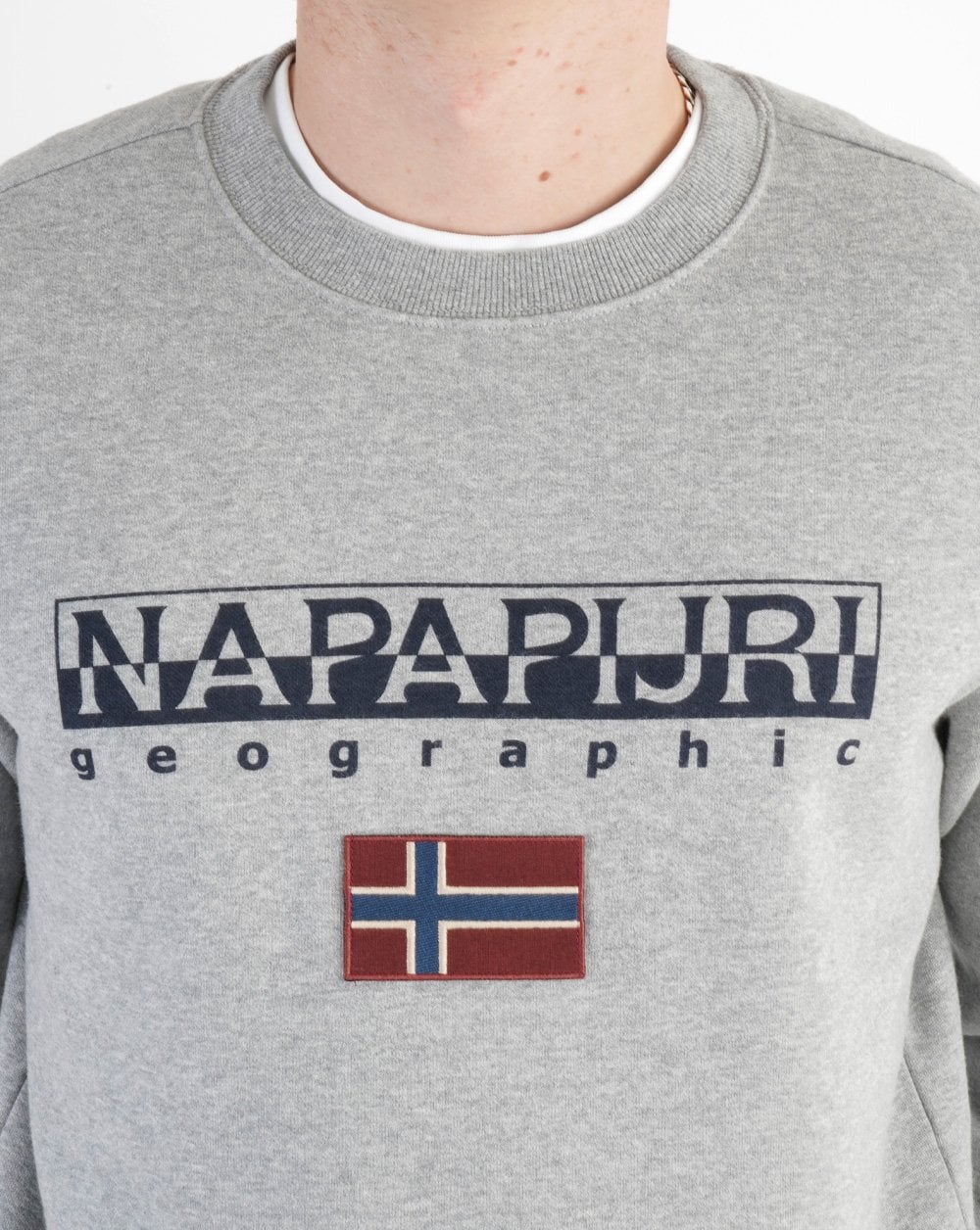 Napapijri Ayas Crew Neck Sweatshirt Grey Melange - Image 2
