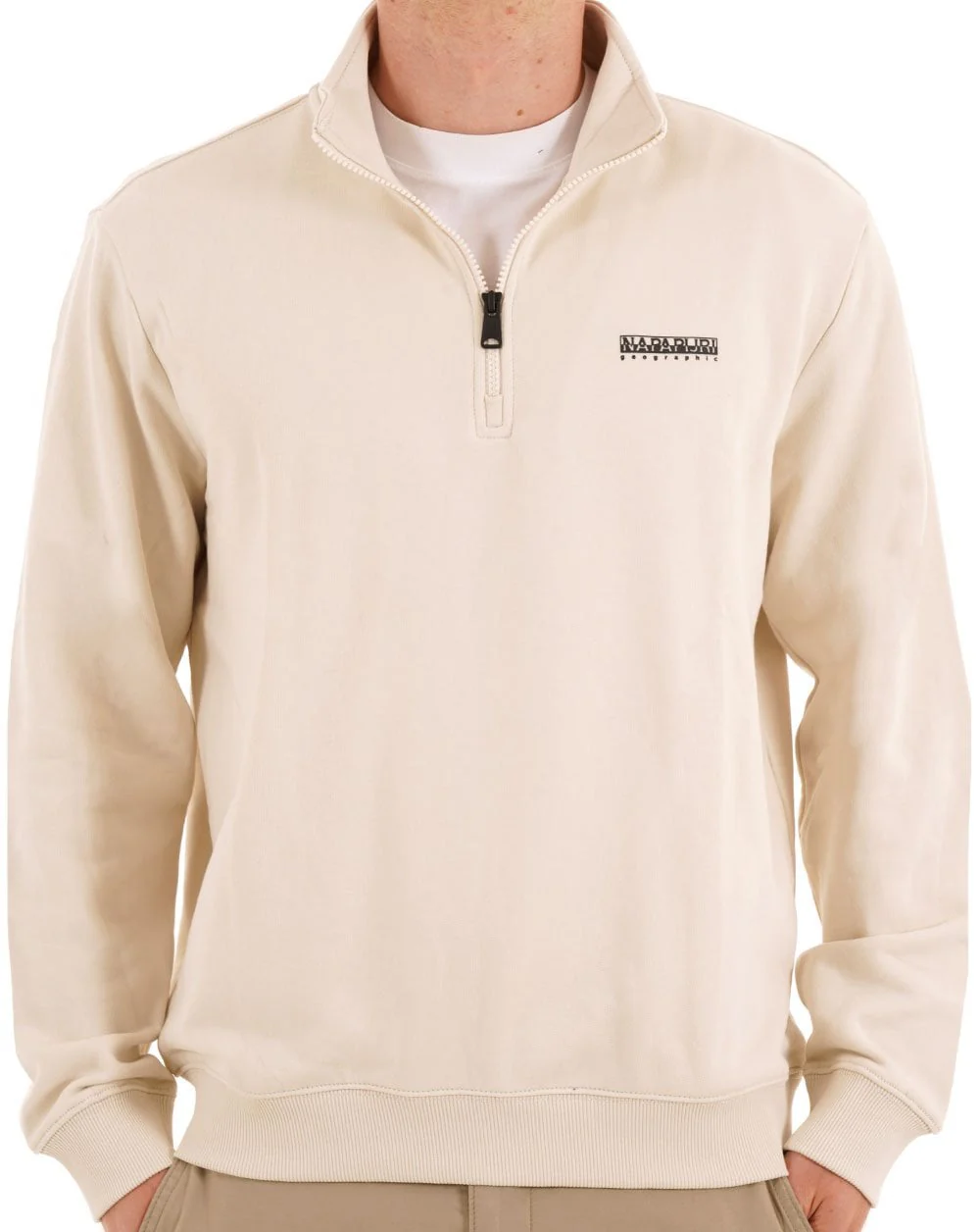 Napapijri Small Box Half Zip Sweat Sand - Image 3
