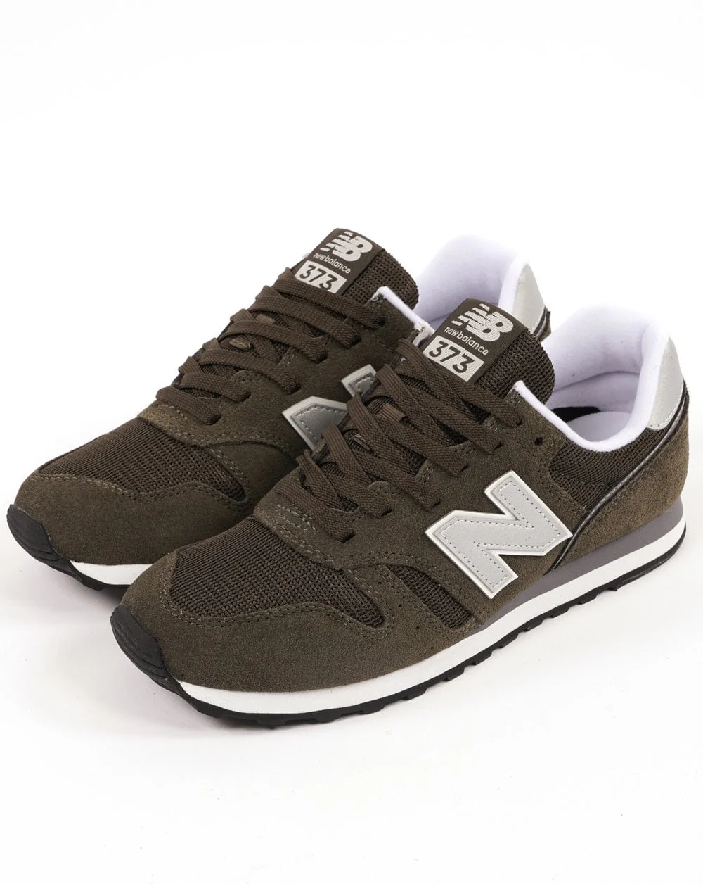New Balance 373 Trainer Dark Khaki/Silver - Image 2