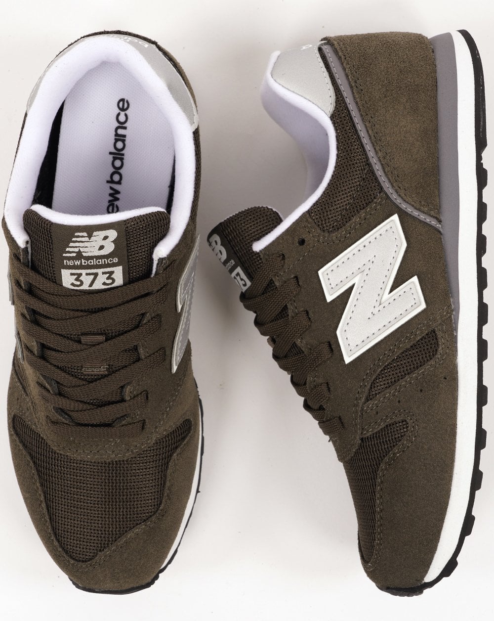 New Balance 373 Trainer Dark Khaki/Silver - Image 3