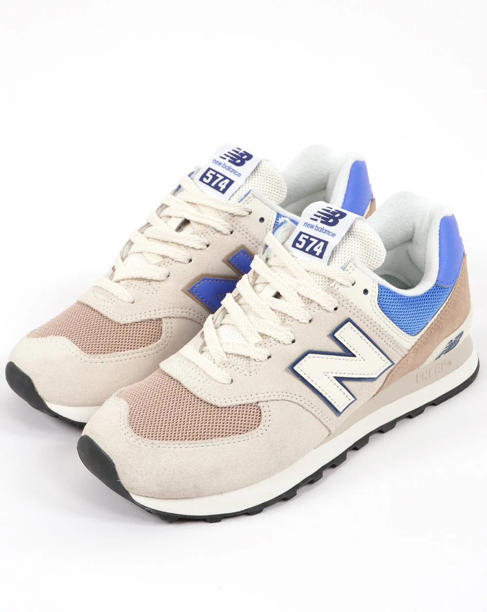 New Balance 574 Trainer Off White/Light Blue - Image 2