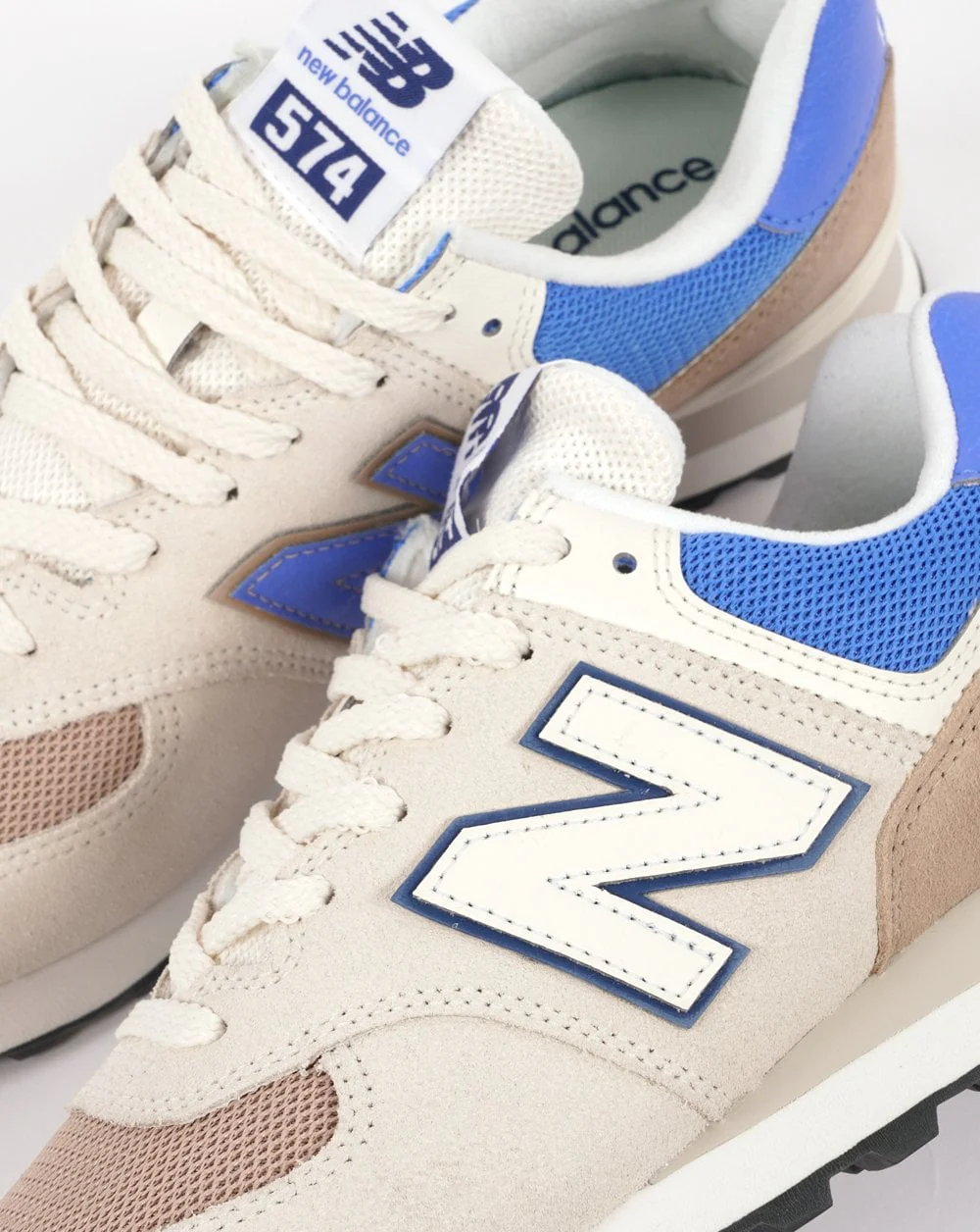 New Balance 574 Trainer Off White/Light Blue - Image 3