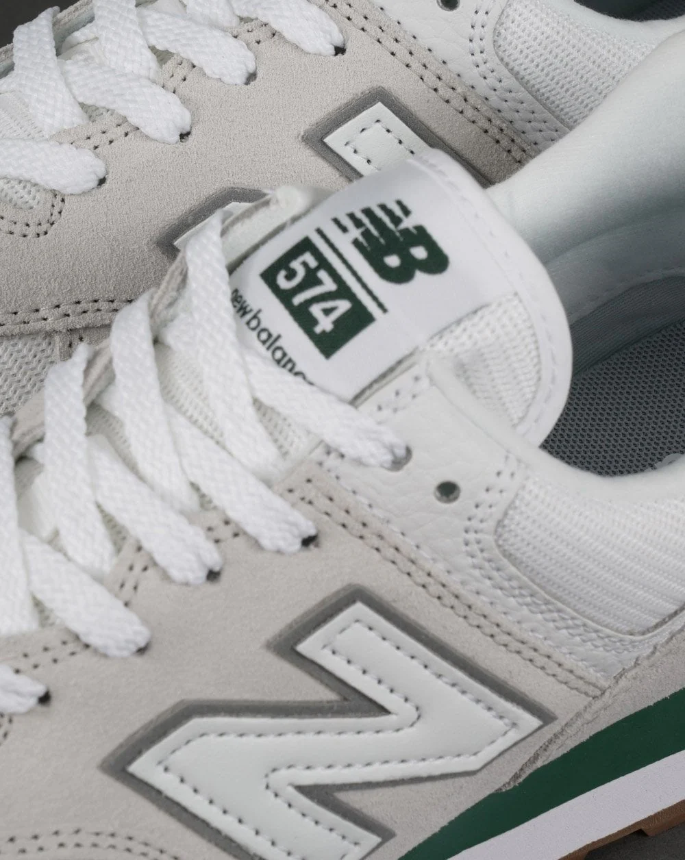 New Balance 574 Trainer White/Green - Image 4