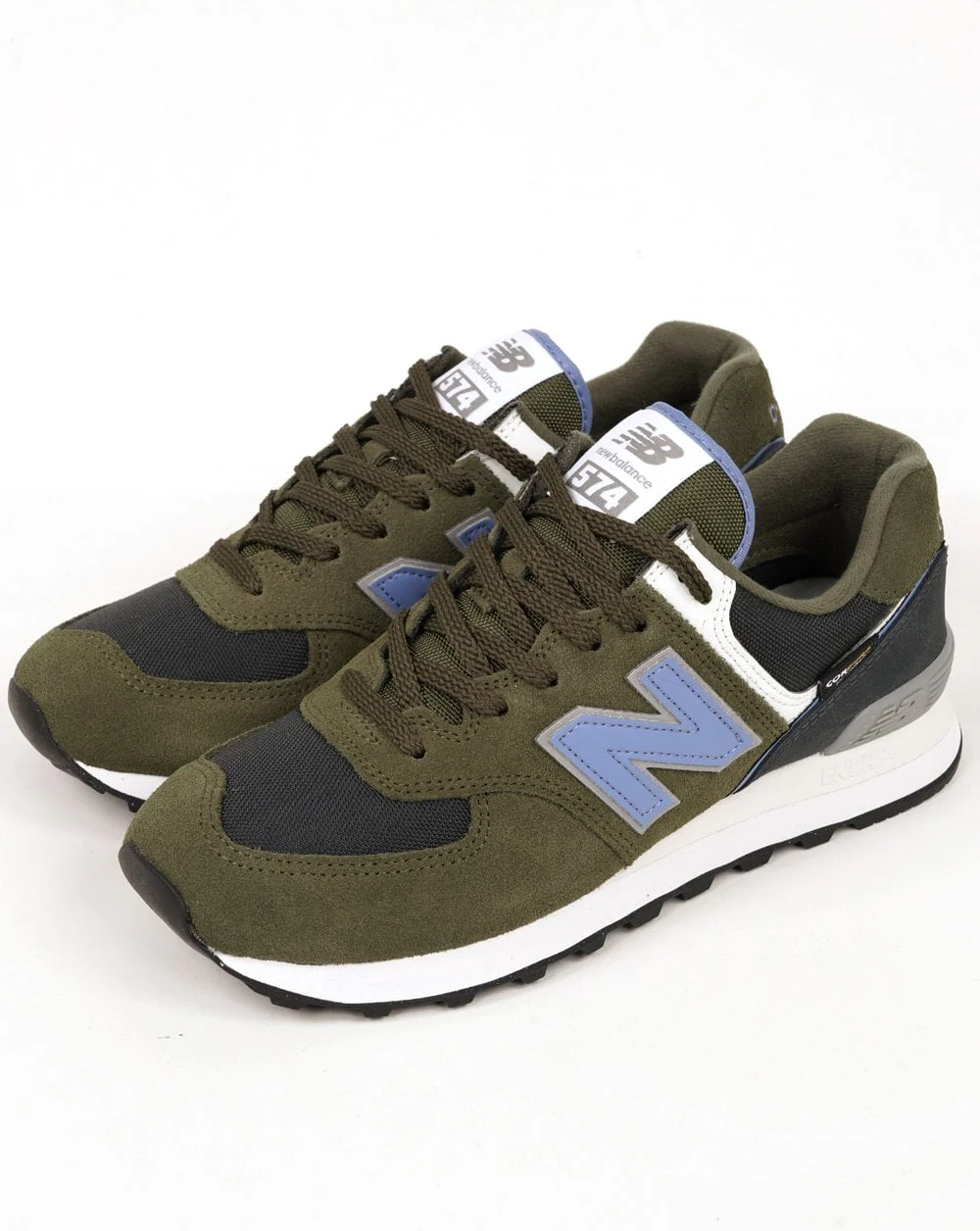 New Balance 574 Trainers Khaki/Blue/Grey - Image 2