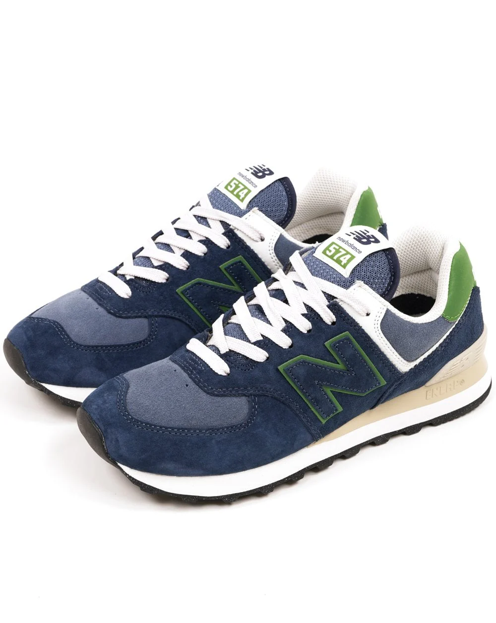 New Balance 574 Trainers Navy / Green - Image 2