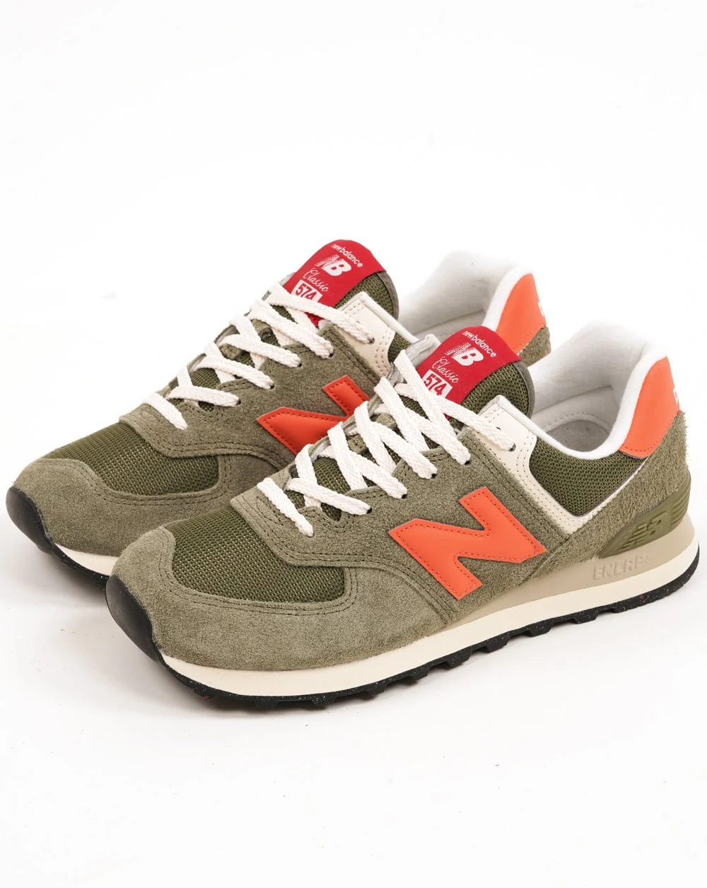 New Balance Classic 574 Trainers Dark Olivine/Flare - Image 2