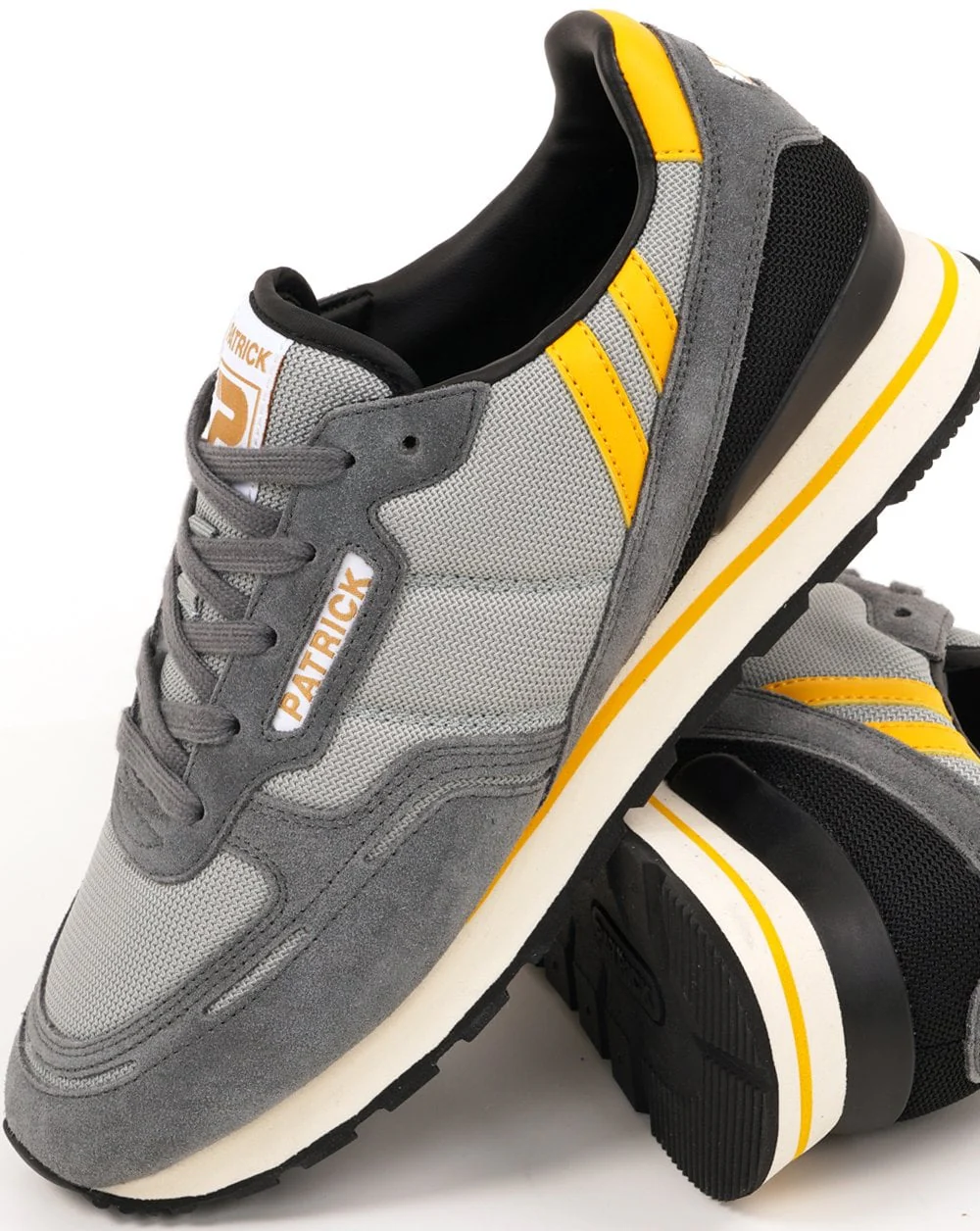 Patrick Brondby Trainers Grey Yellow - Image 3