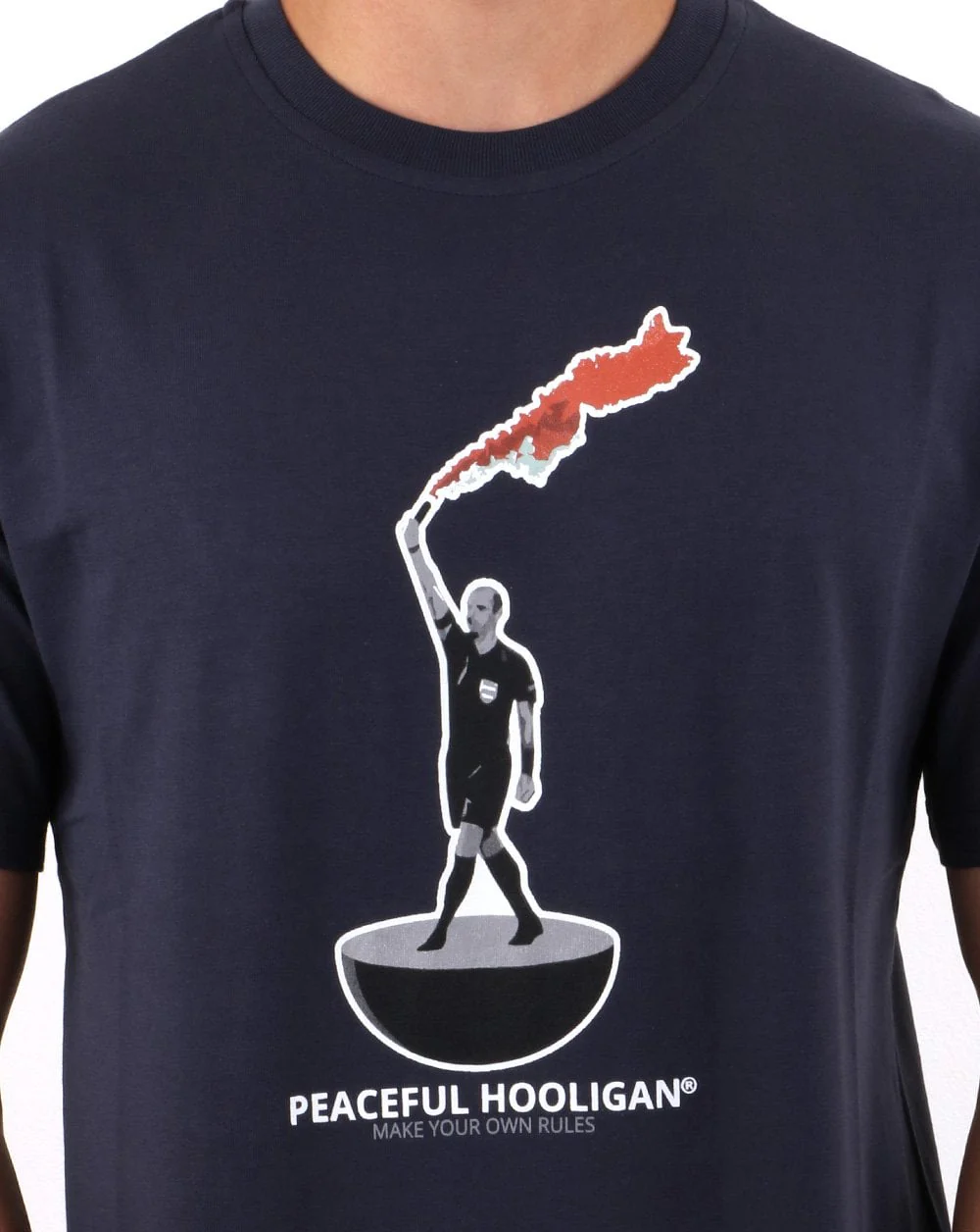 Peaceful Hooligan Referee T-shirt Navy - Image 2