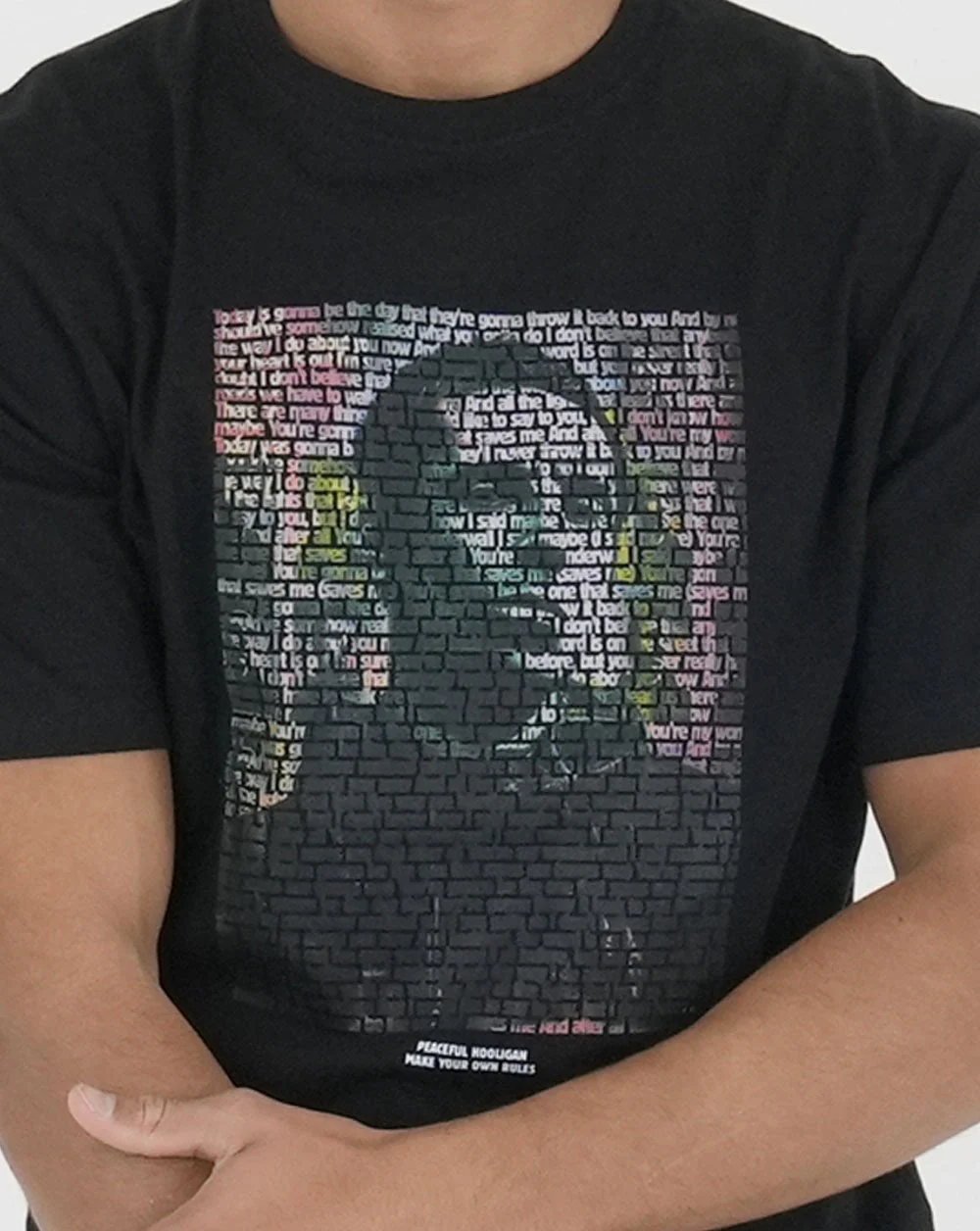 Peaceful Hooligan Wonderwall T Shirt Black - Image 2