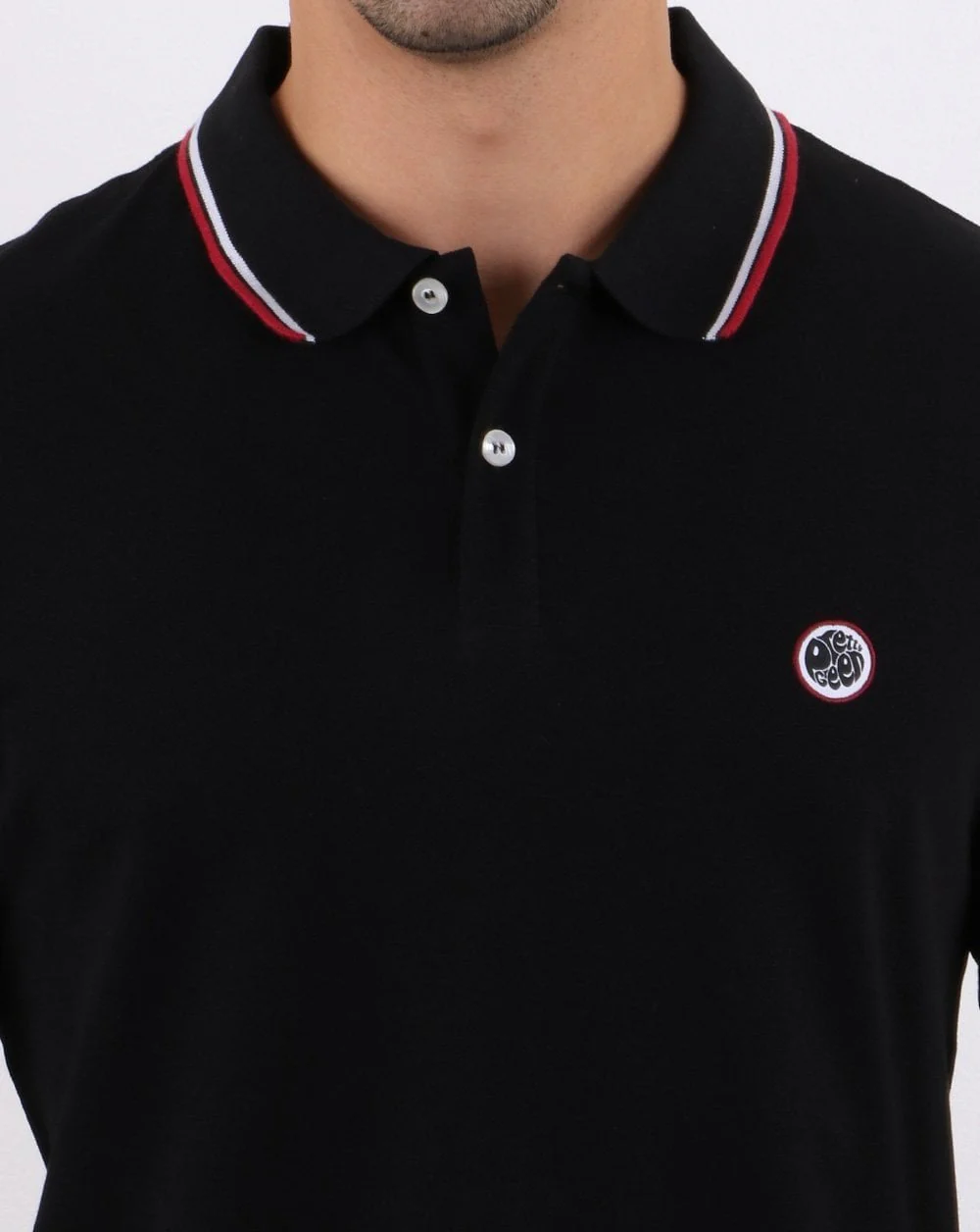Pretty Green Barton Long Sleeve Polo Black - Image 2