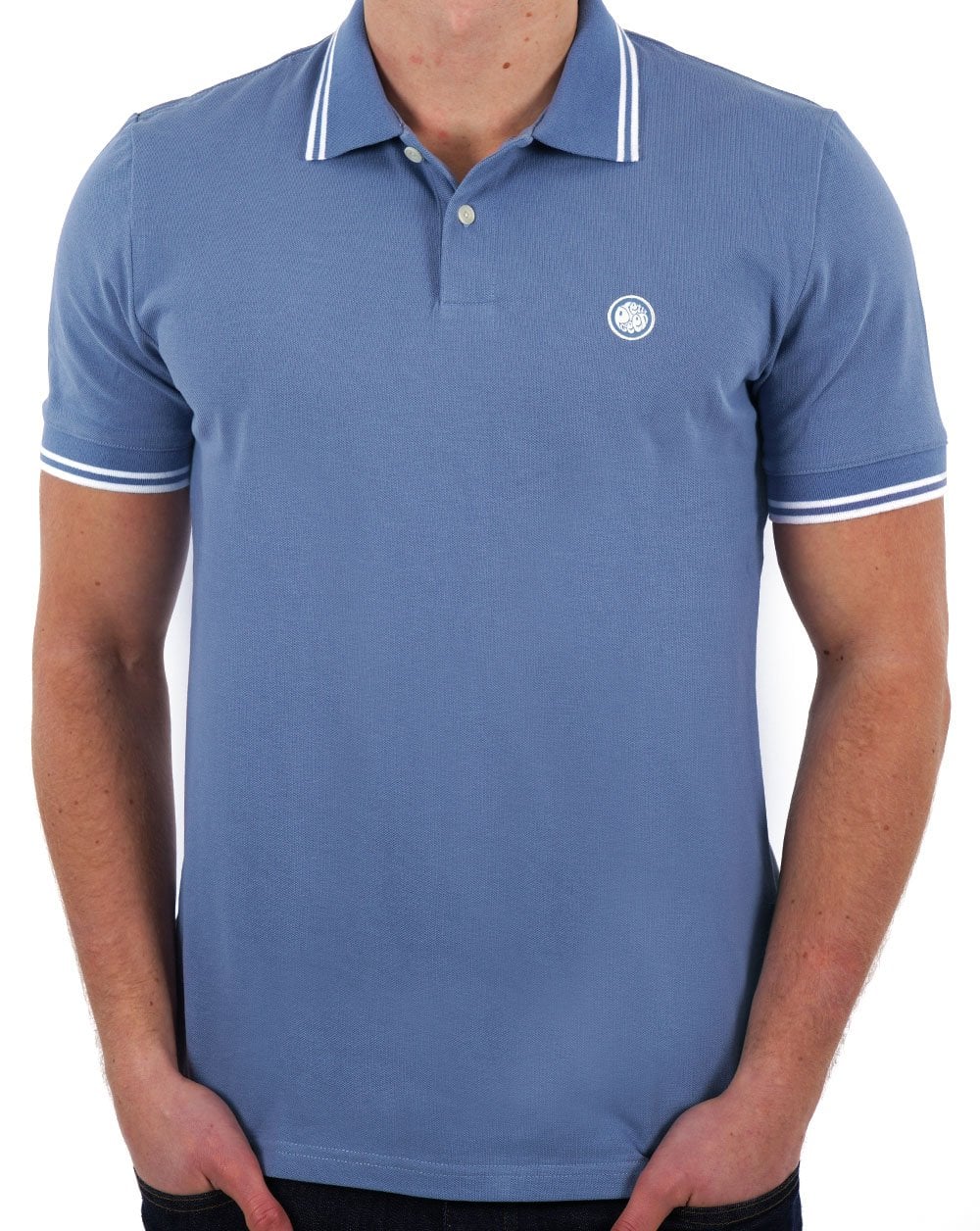 Pretty Green Barton Polo Shirt Mid Blue - Image 3