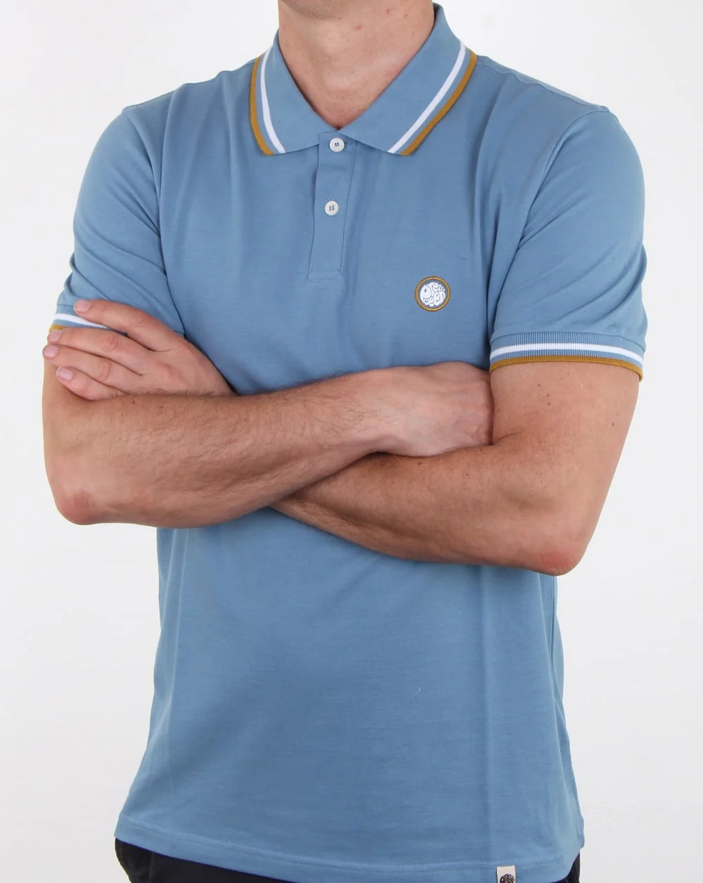 Pretty Green Bassline Polo Shirt Mid Blue - Image 4