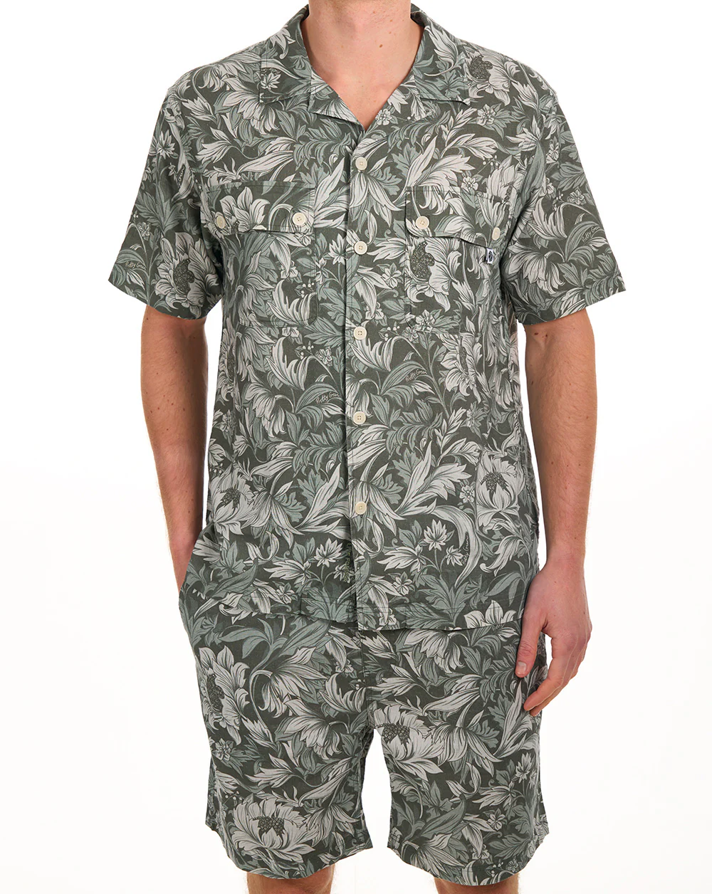 Pretty Green Bostall Printed Shorts Green - Image 5