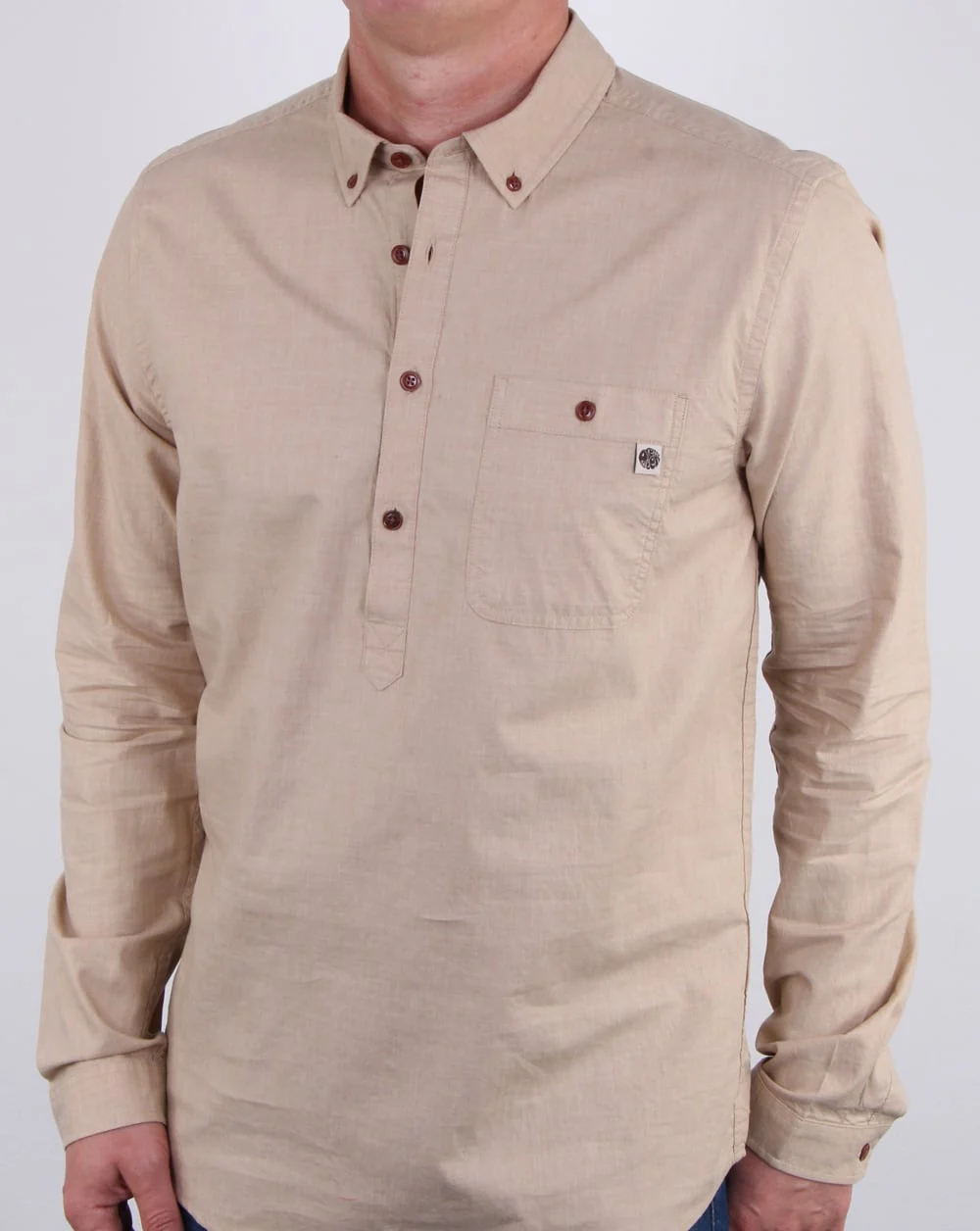Pretty Green Brixham Overhead Shirt Stone - Image 3