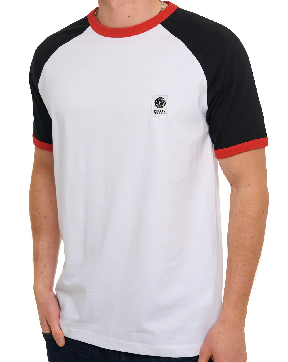 Pretty Green Cadence Colourblock T Shirt White - Image 2