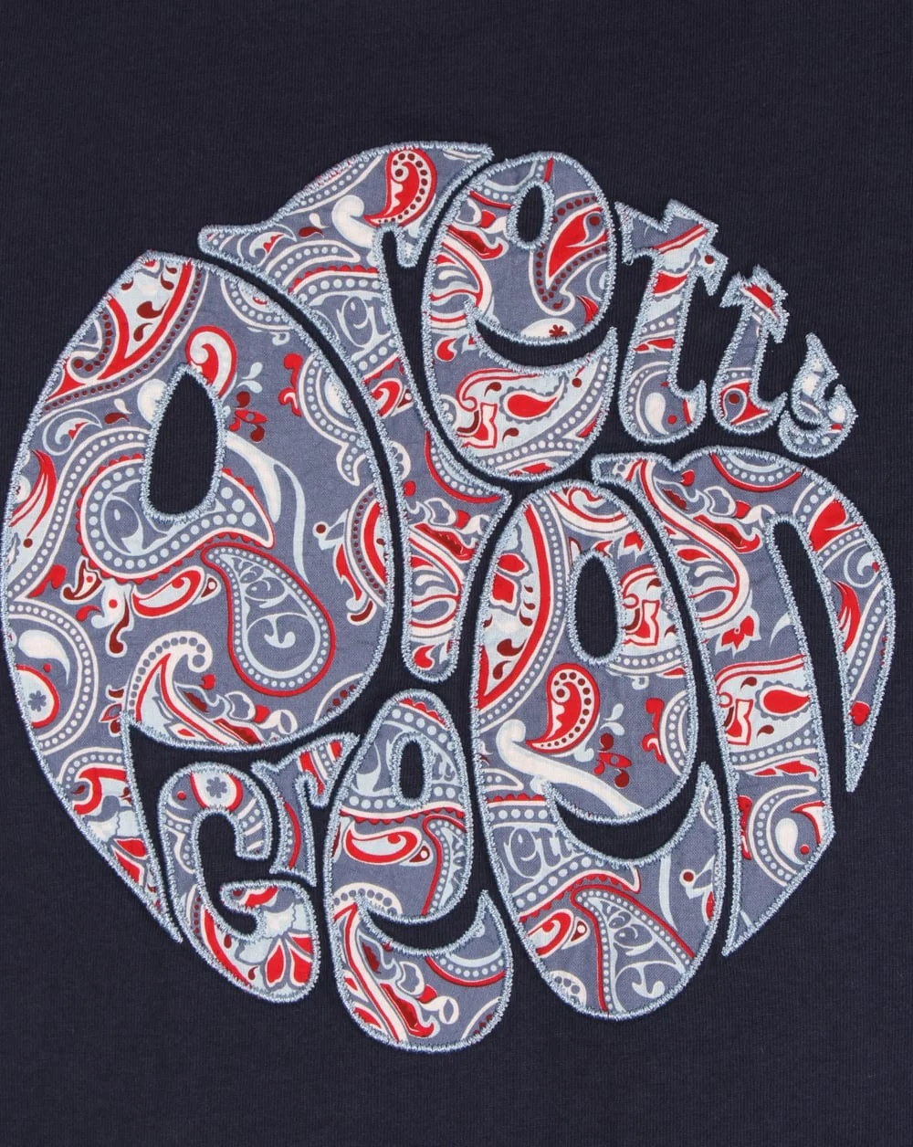 Pretty Green Camley Paisley Applique T Shirt Navy - Image 2
