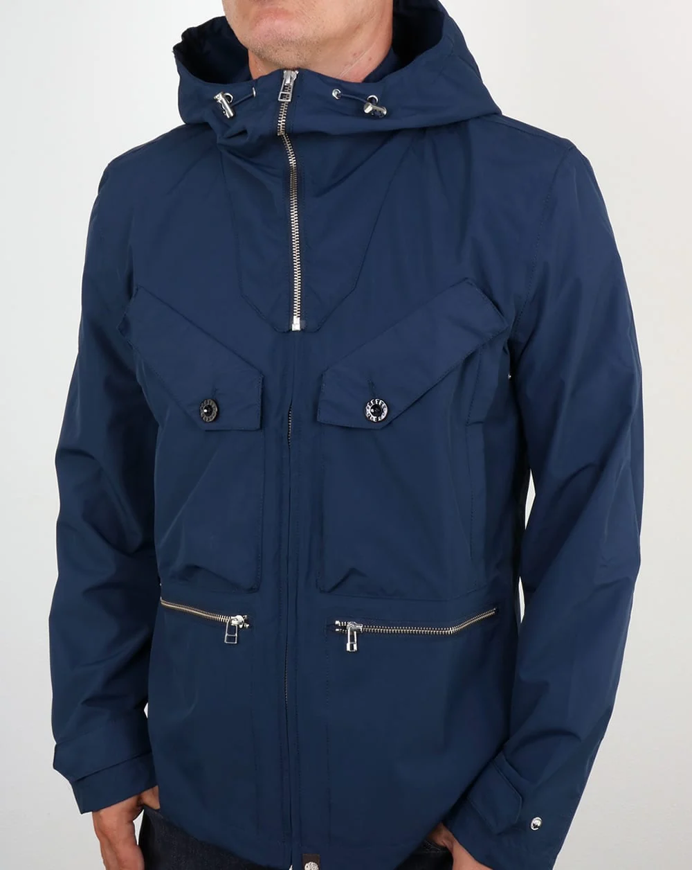 Pretty Green Capella Seam Sealed Jacket Navy - Image 4