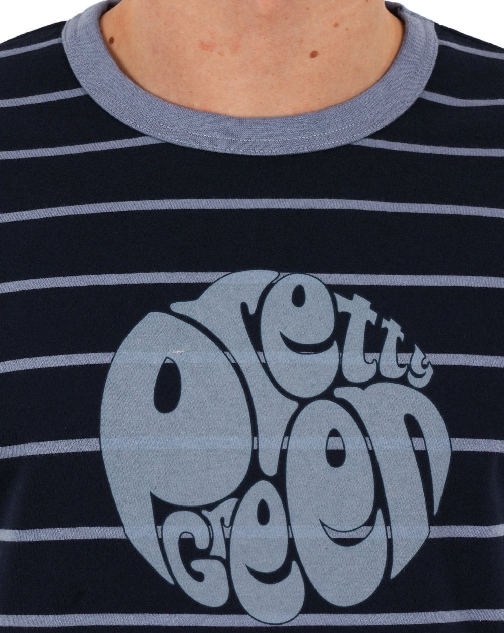 Pretty Green Capella Stripe Logo T-shirt Navy - Image 2