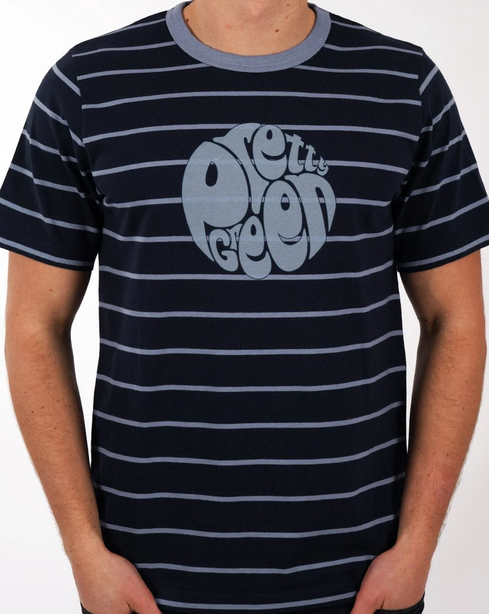 Pretty Green Capella Stripe Logo T-shirt Navy - Image 3