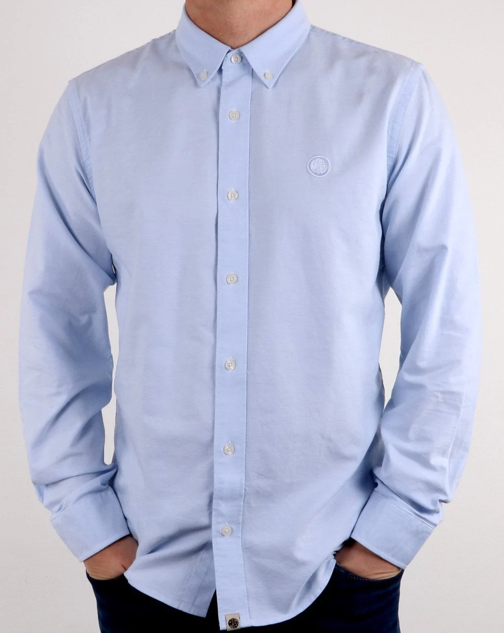Pretty Green Classic Fit Oxford Shirt Sky Blue - Image 3