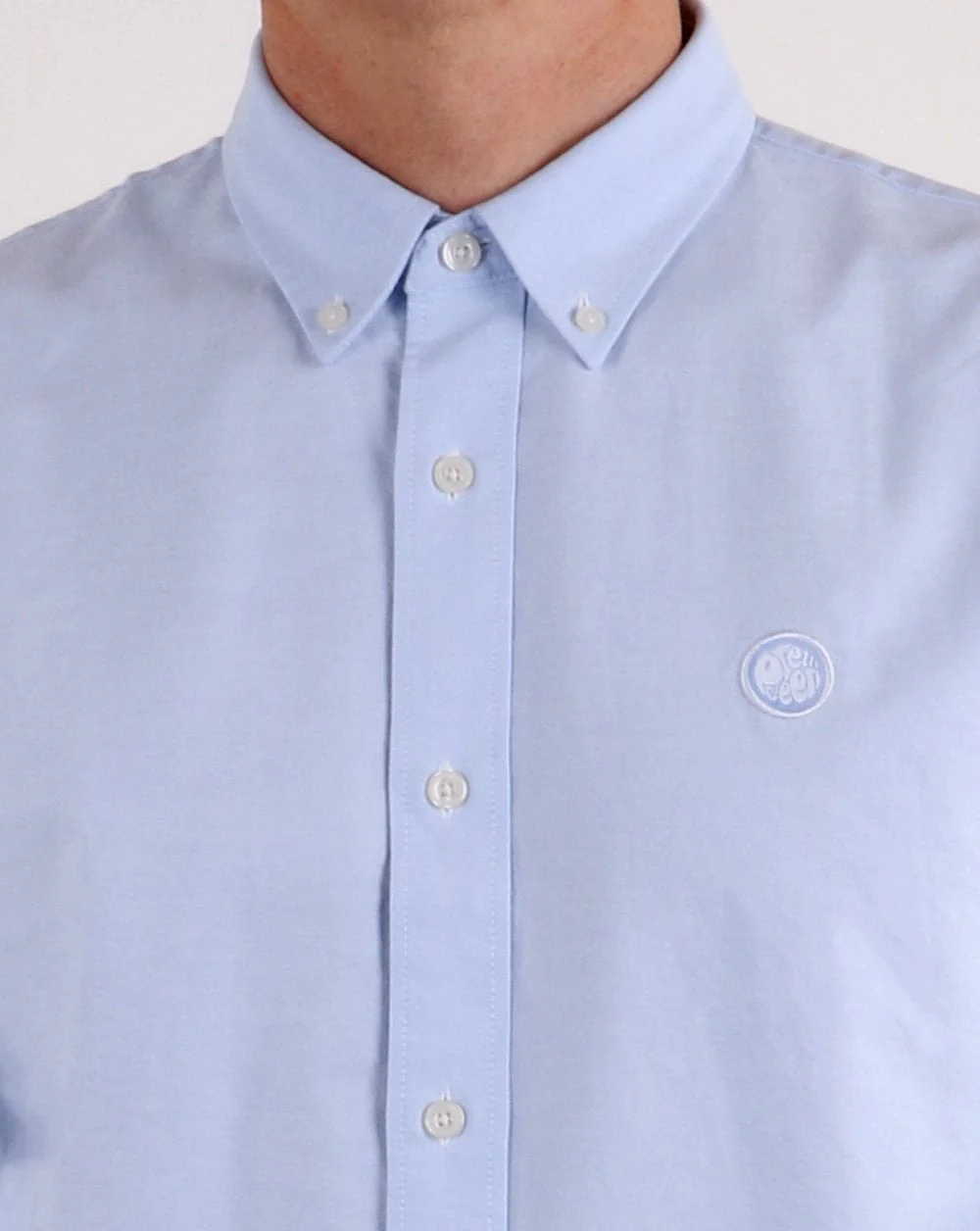 Pretty Green Classic Fit Oxford Shirt Sky Blue - Image 4