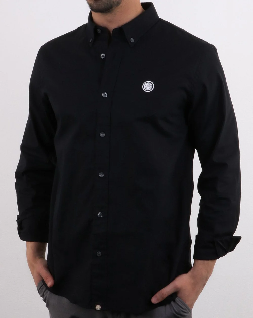 Pretty Green Classic Fit Oxford Shirt True Black