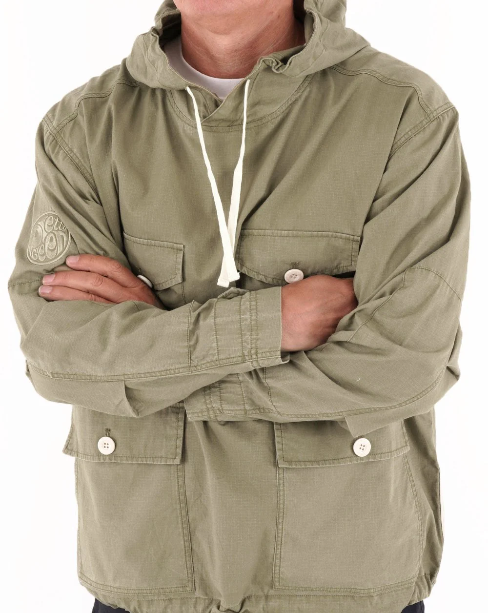 Pretty Green Creedence Smock Light Khaki - Image 3