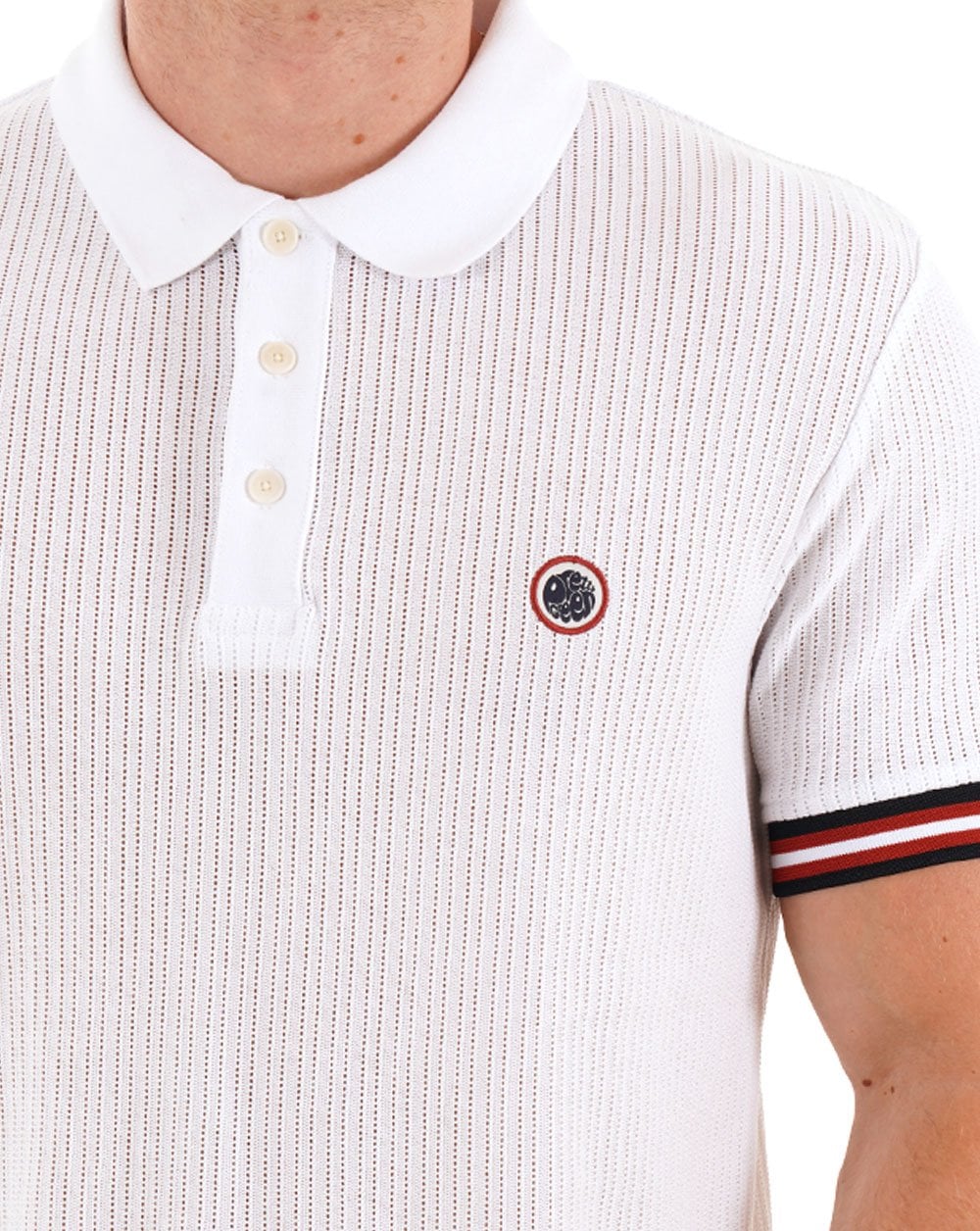 Pretty Green Cressa Tipped Polo White - Image 2
