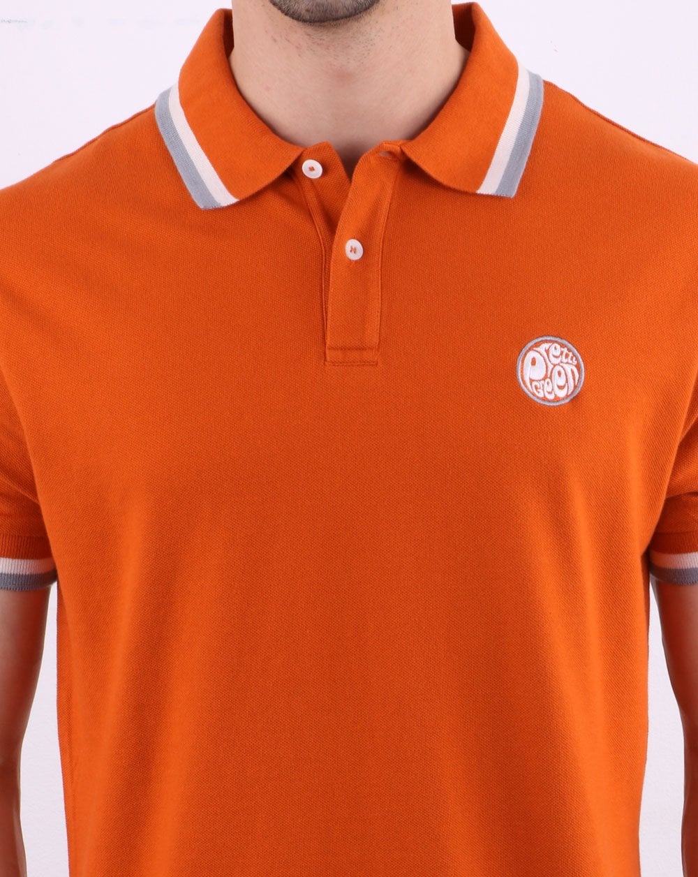 Pretty Green Curving Polo Orange - Image 4