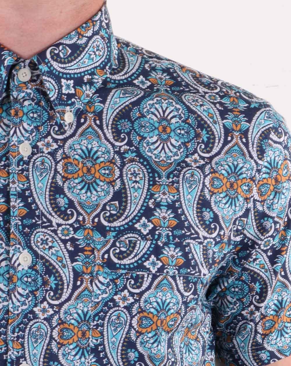 Pretty Green Daytona Resort Shirt Navy - Image 3