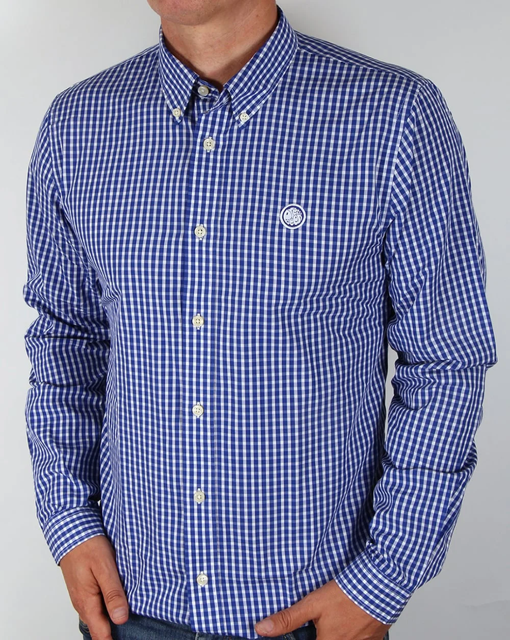 Pretty Green Ebsworth Gingham Shirt Navy - Image 3