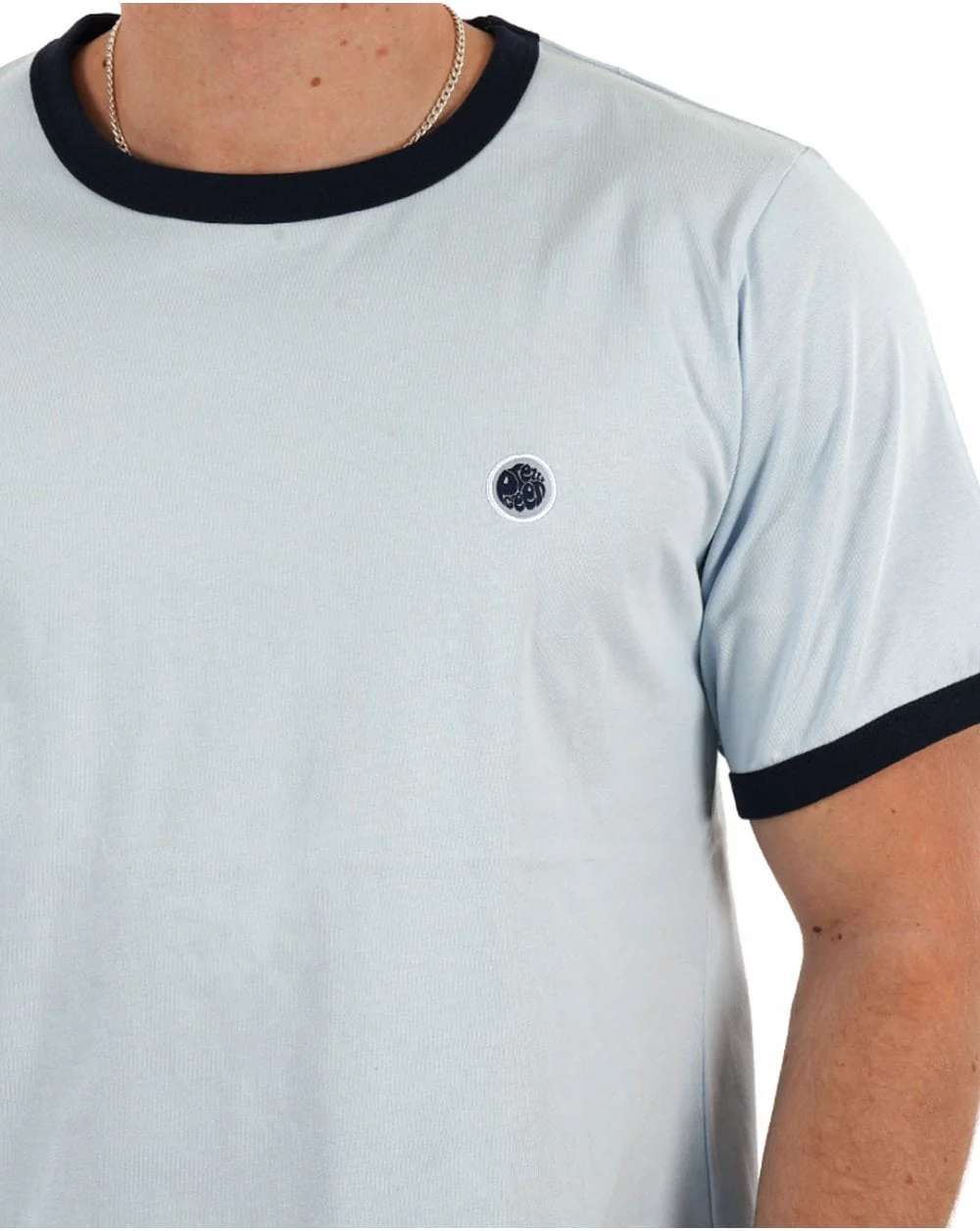 Pretty Green Eclipse Ringer T Shirt Light Blue - Image 2
