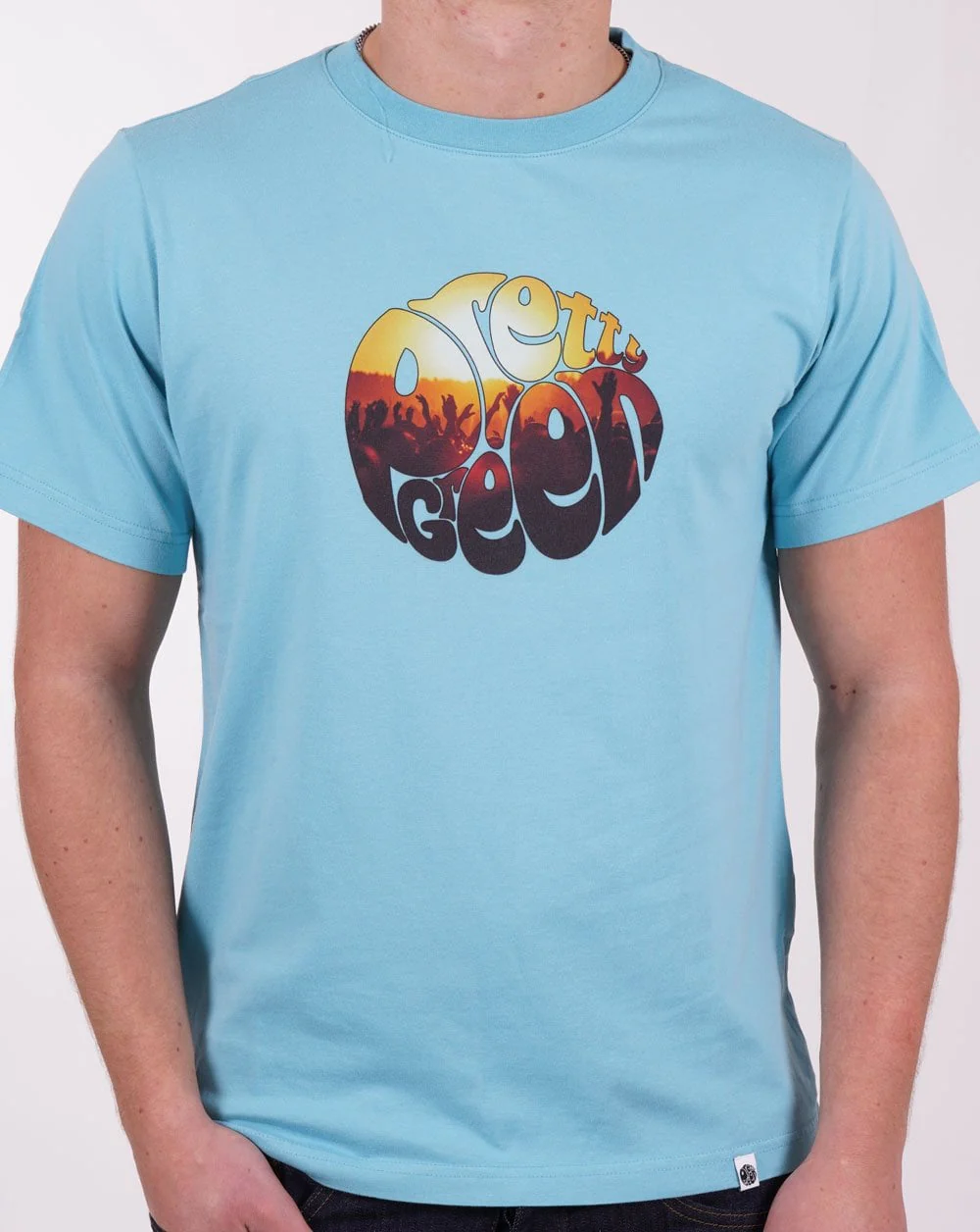 Pretty Green Festival Crowd T-shirt Light Blue