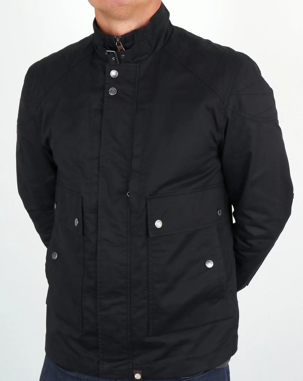 Pretty Green Garrat Waxed Jacket Navy - Image 3