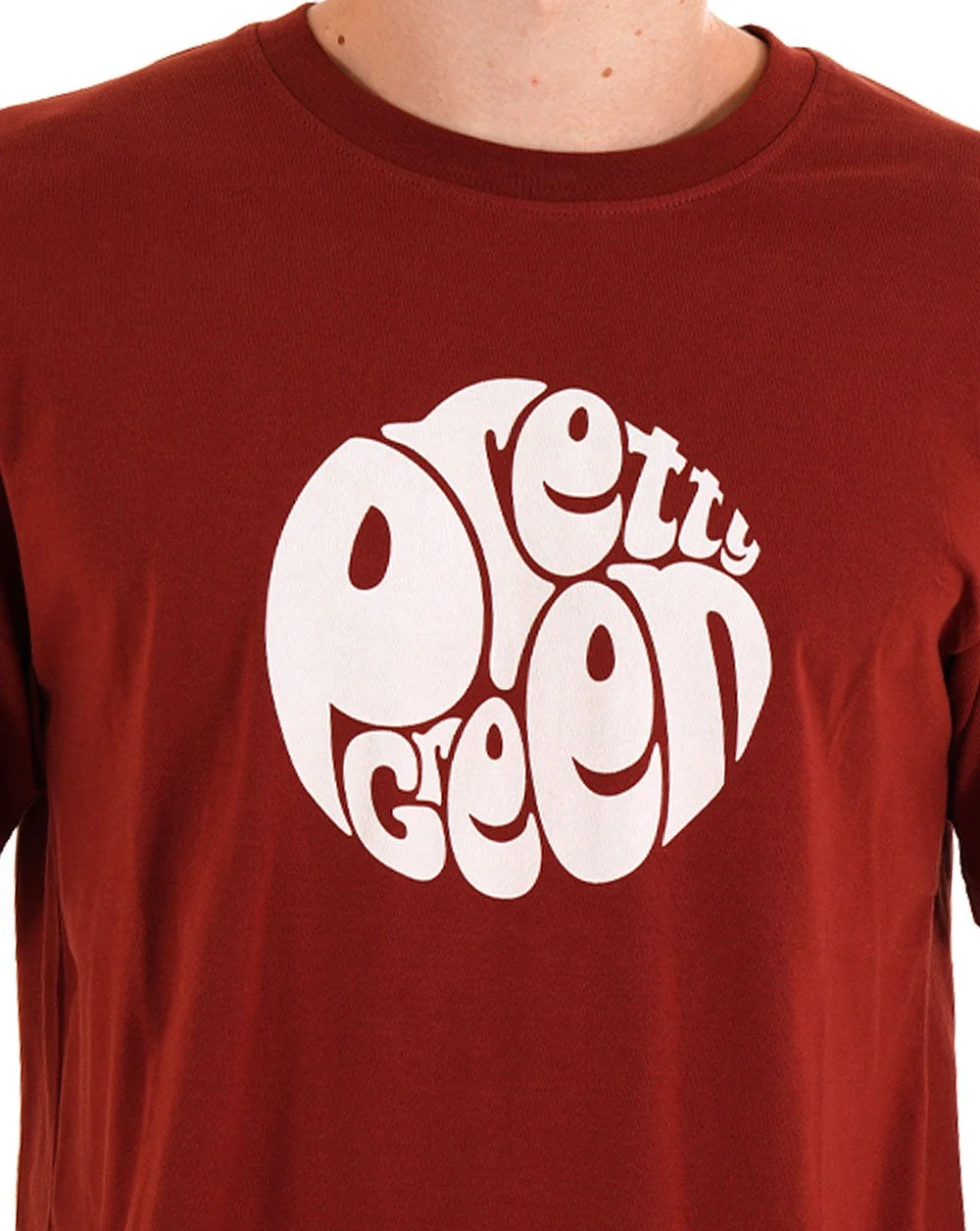 Pretty Green Gillespie Logo T Shirt Dark Burgundy - Image 2