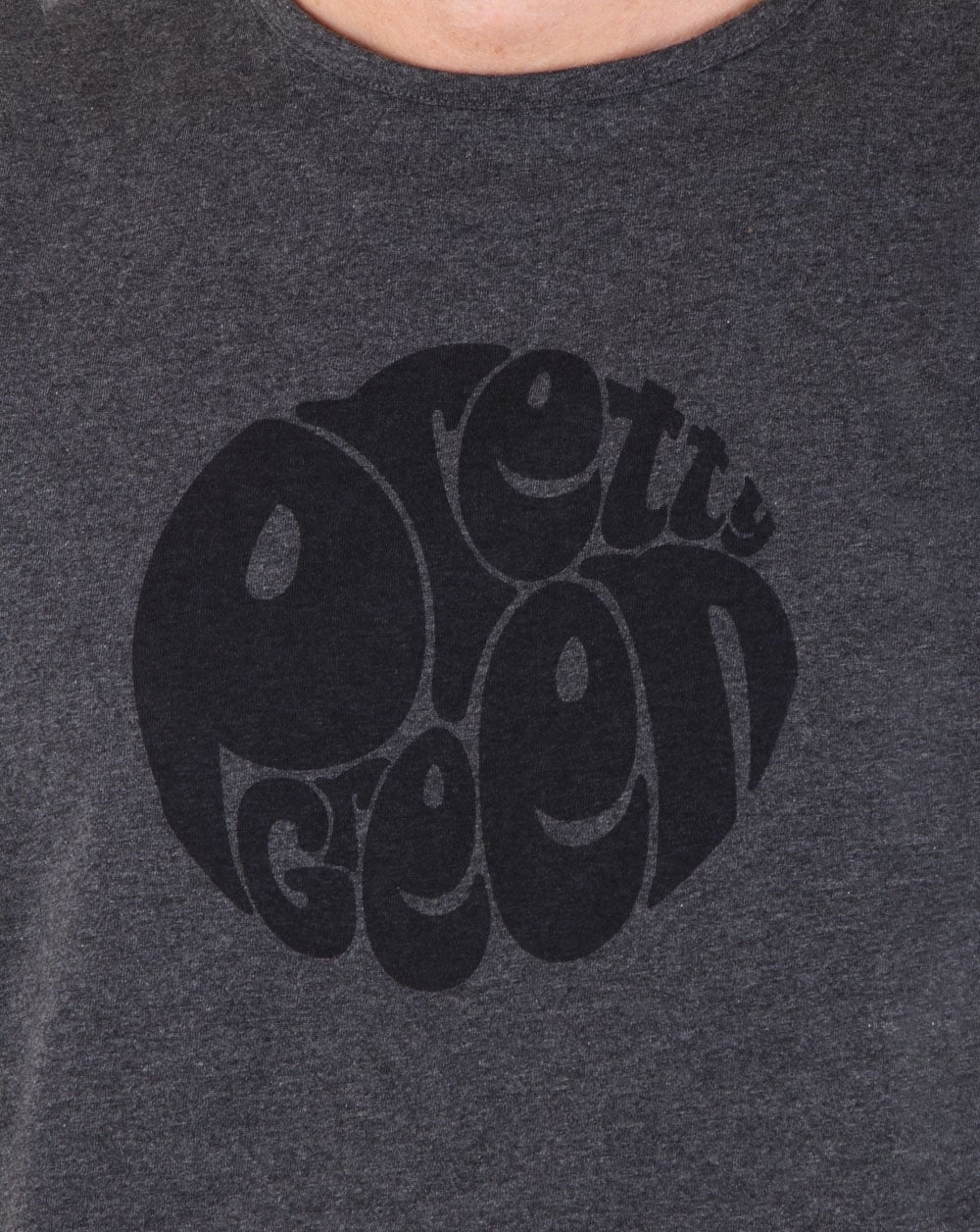Pretty Green Gillespie Logo T Shirt Dark Grey Marl - Image 2