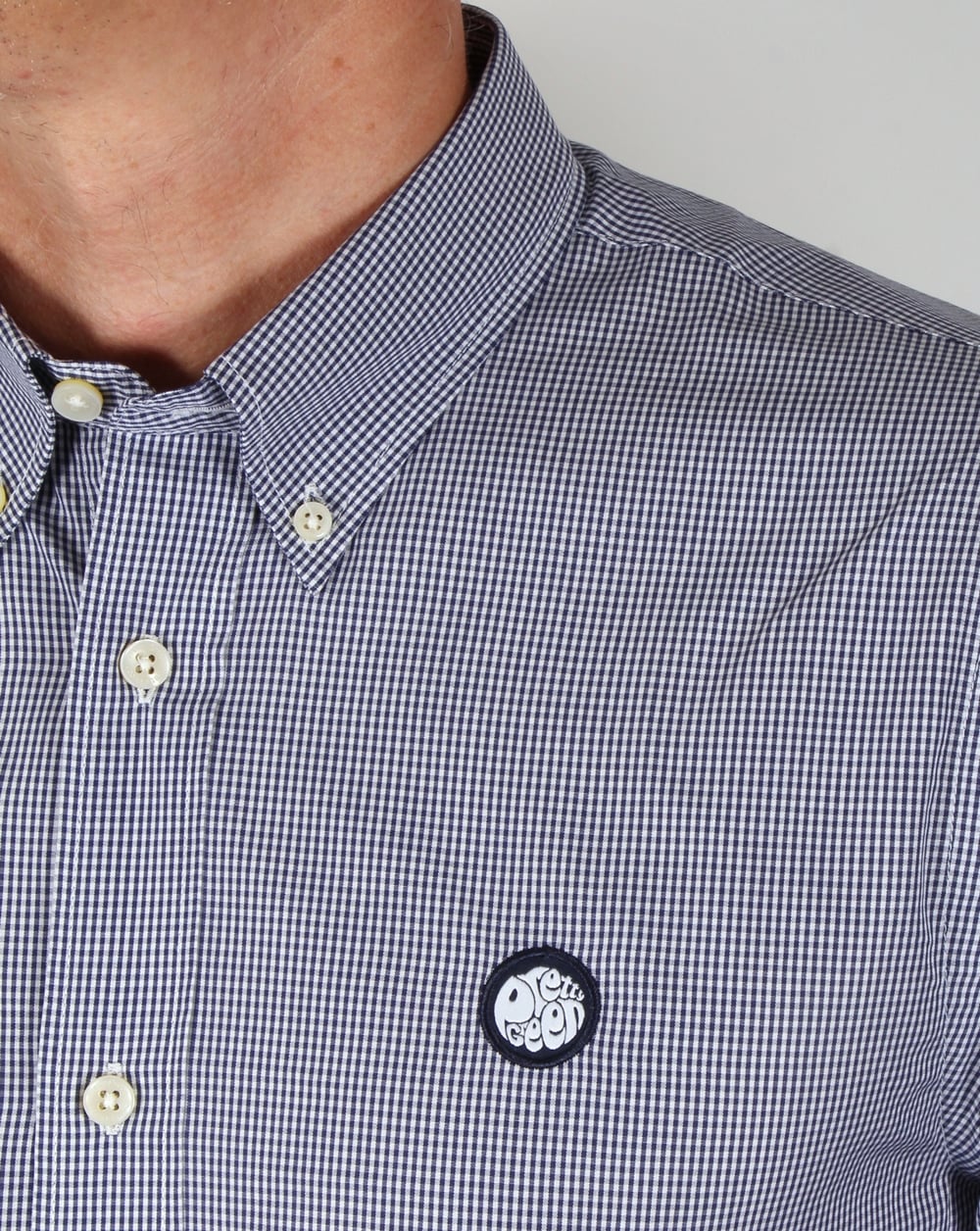 Pretty Green Gingham Shirt Navy - Image 2