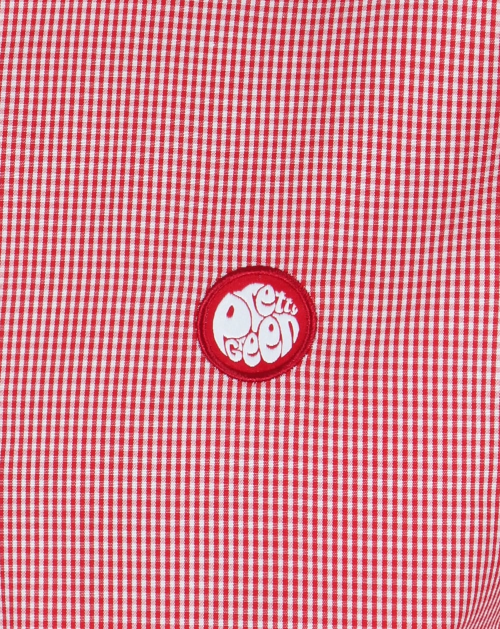 Pretty Green Glendale Short Sleeve Gingham Shirt Red - Image 3