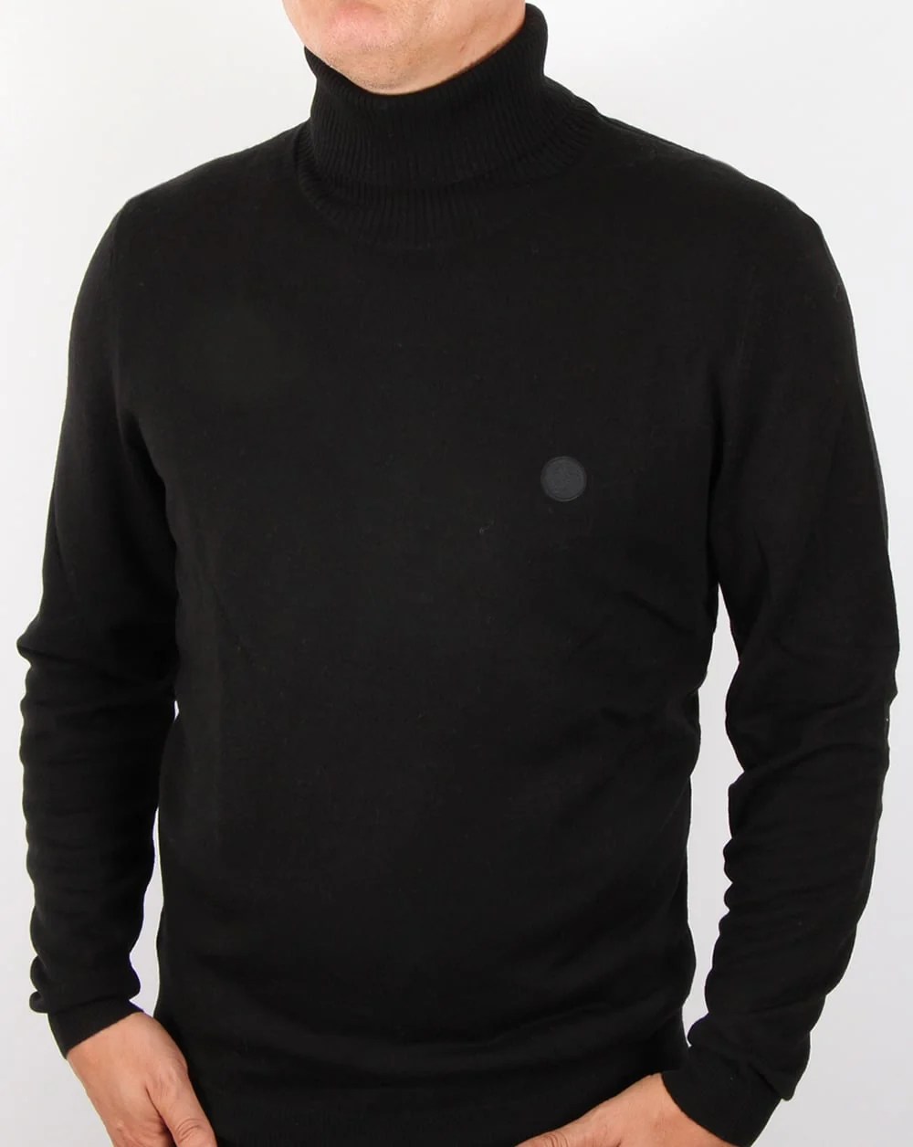 Pretty Green Harley Knitted Roll Neck Black