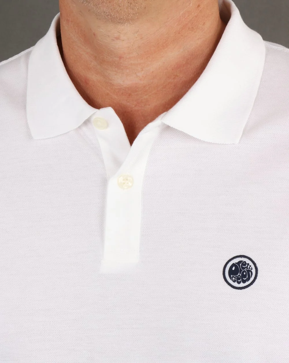 Pretty Green Hartford Long Sleeve Polo Shirt White - Image 2