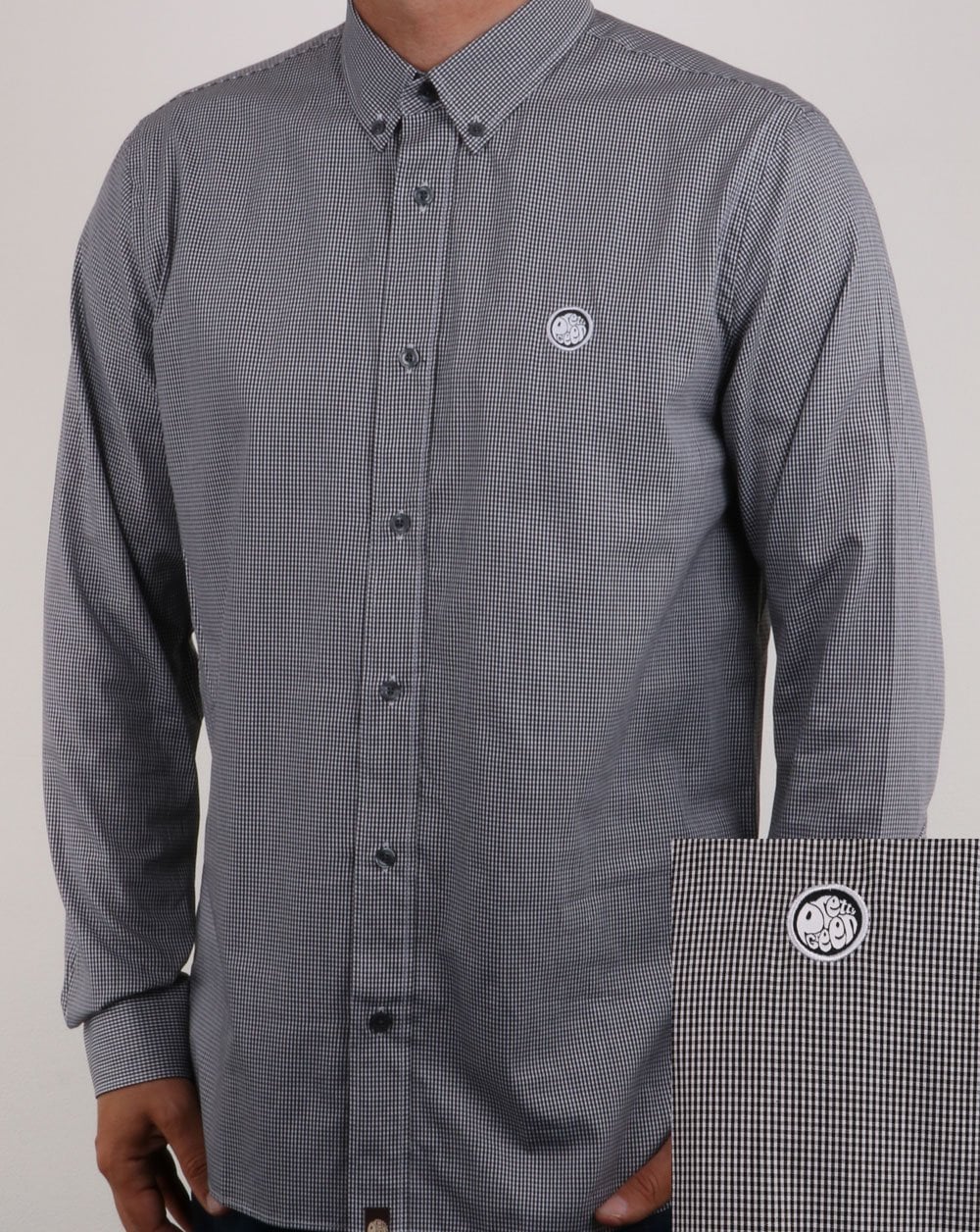 Pretty Green Hendry Gingham Shirt Black - Image 2
