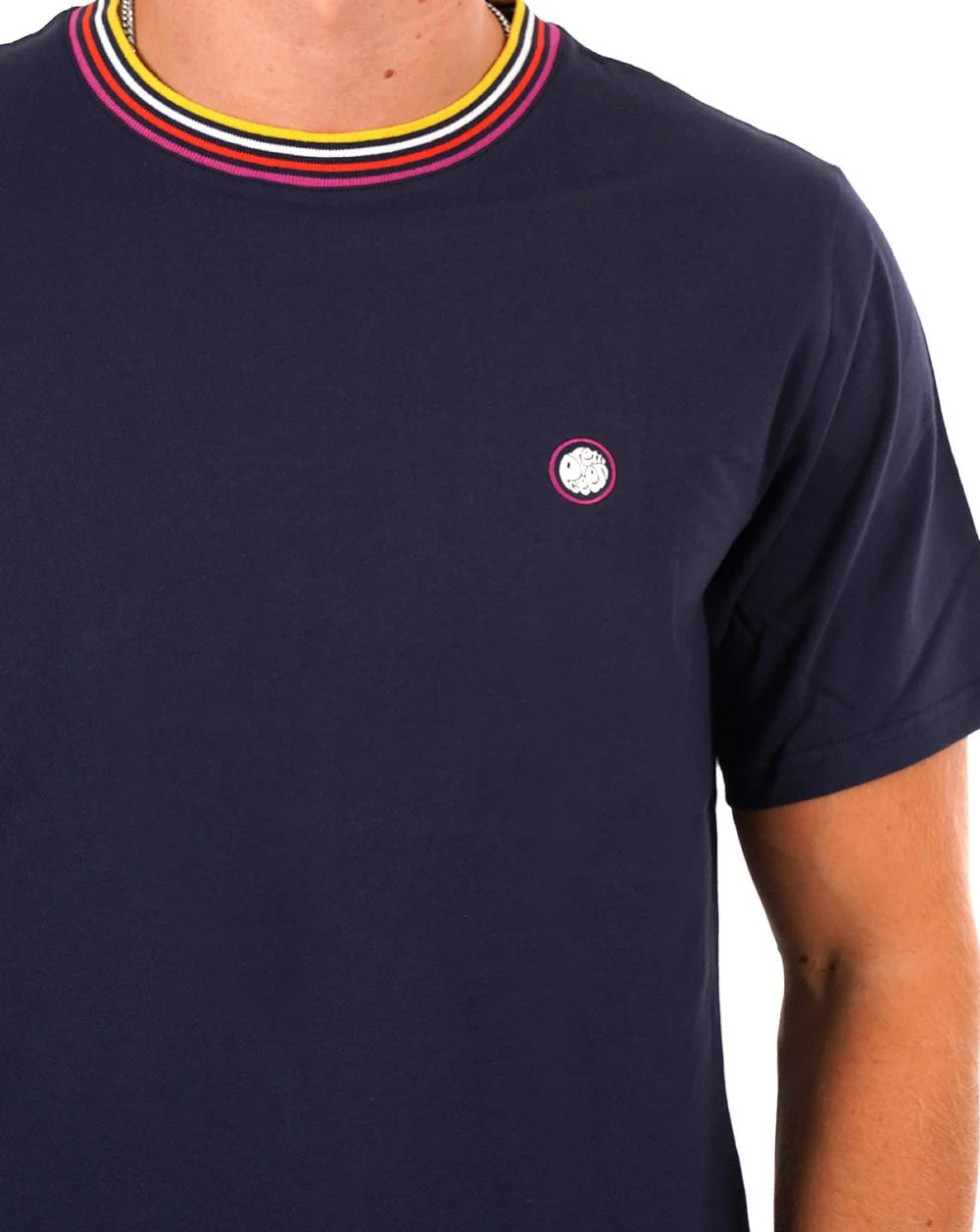 Pretty Green Hollen Rib Stripe T-shirt Blue - Image 2
