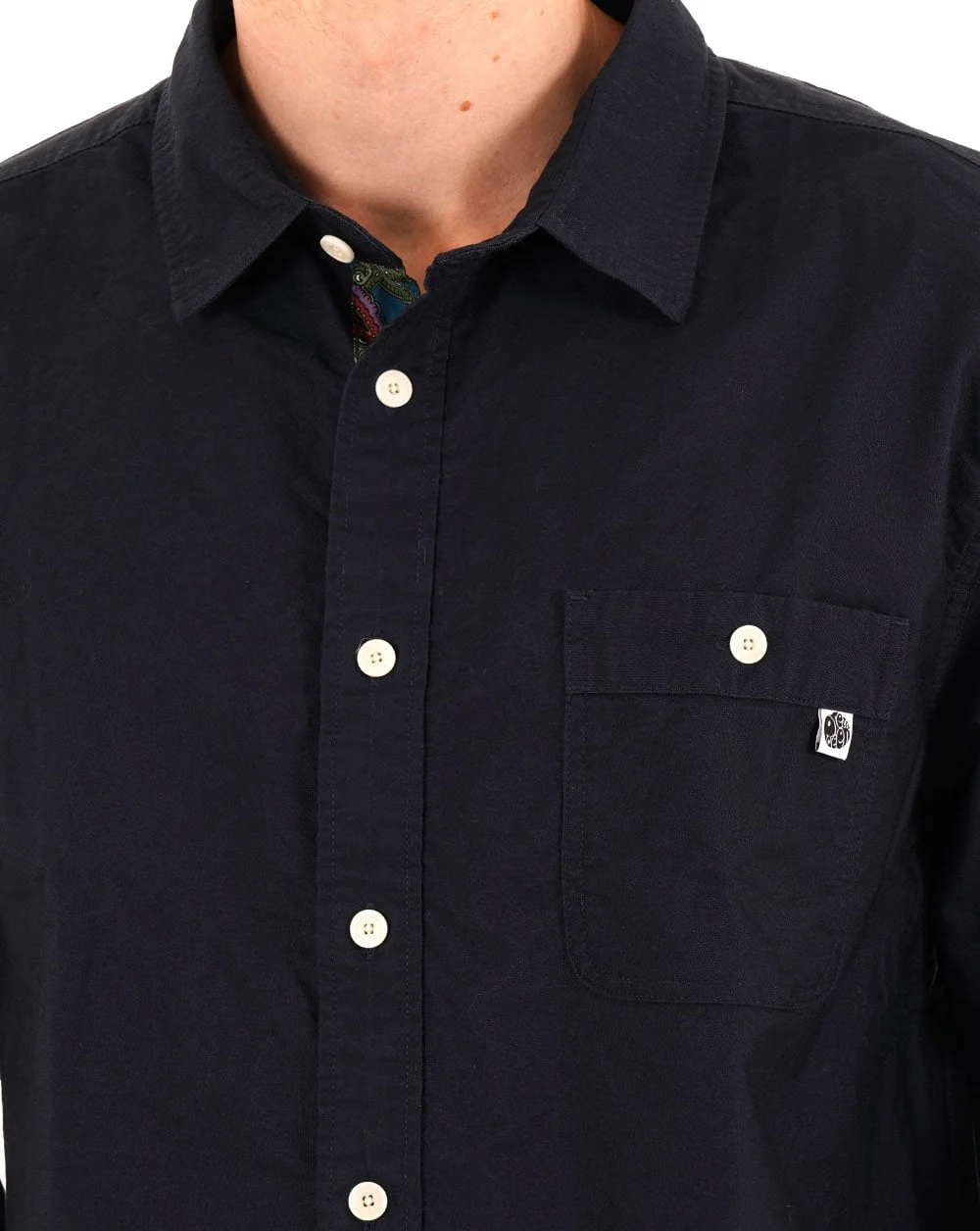 Pretty Green House Paisley Oxford Shirt Navy - Image 2